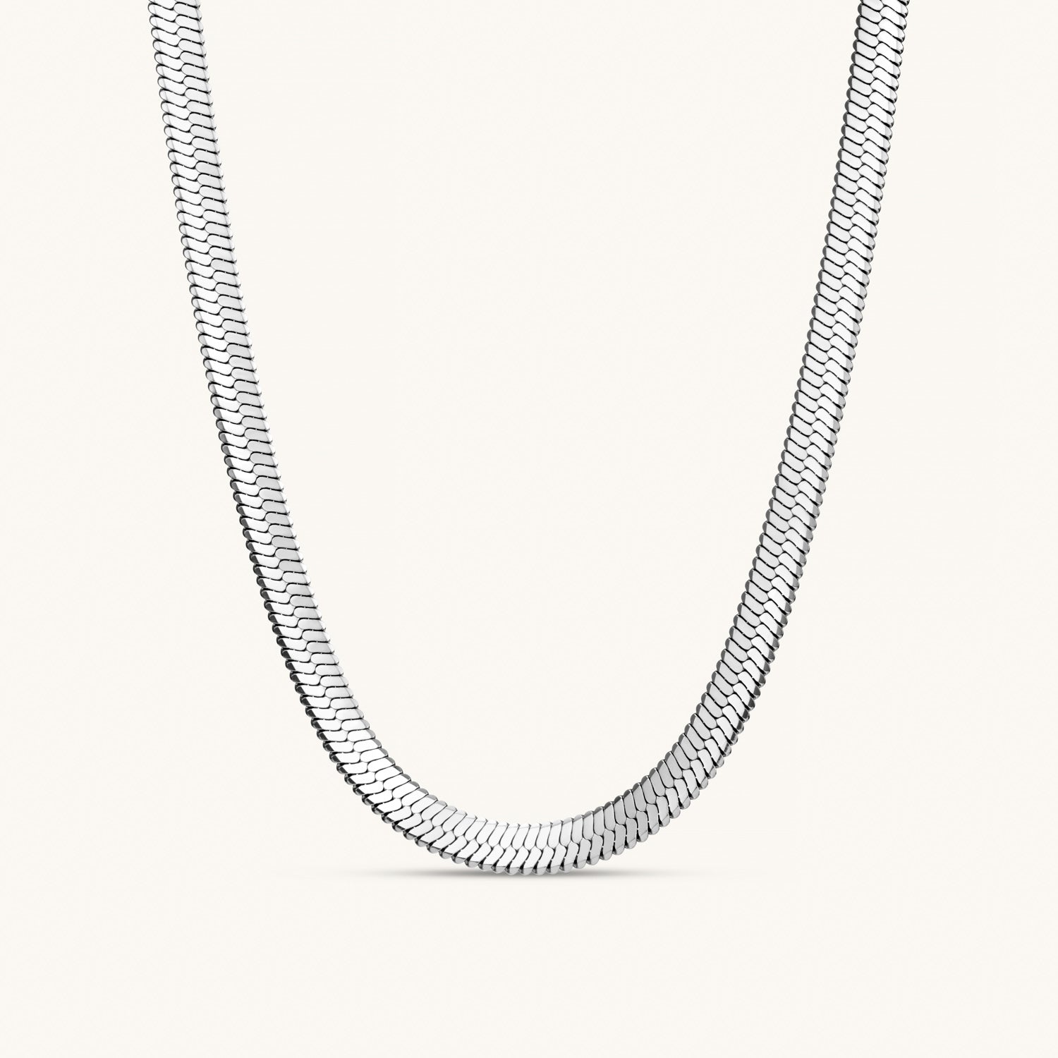 Bold Herringbone Necklace – Silver by Léon Varel