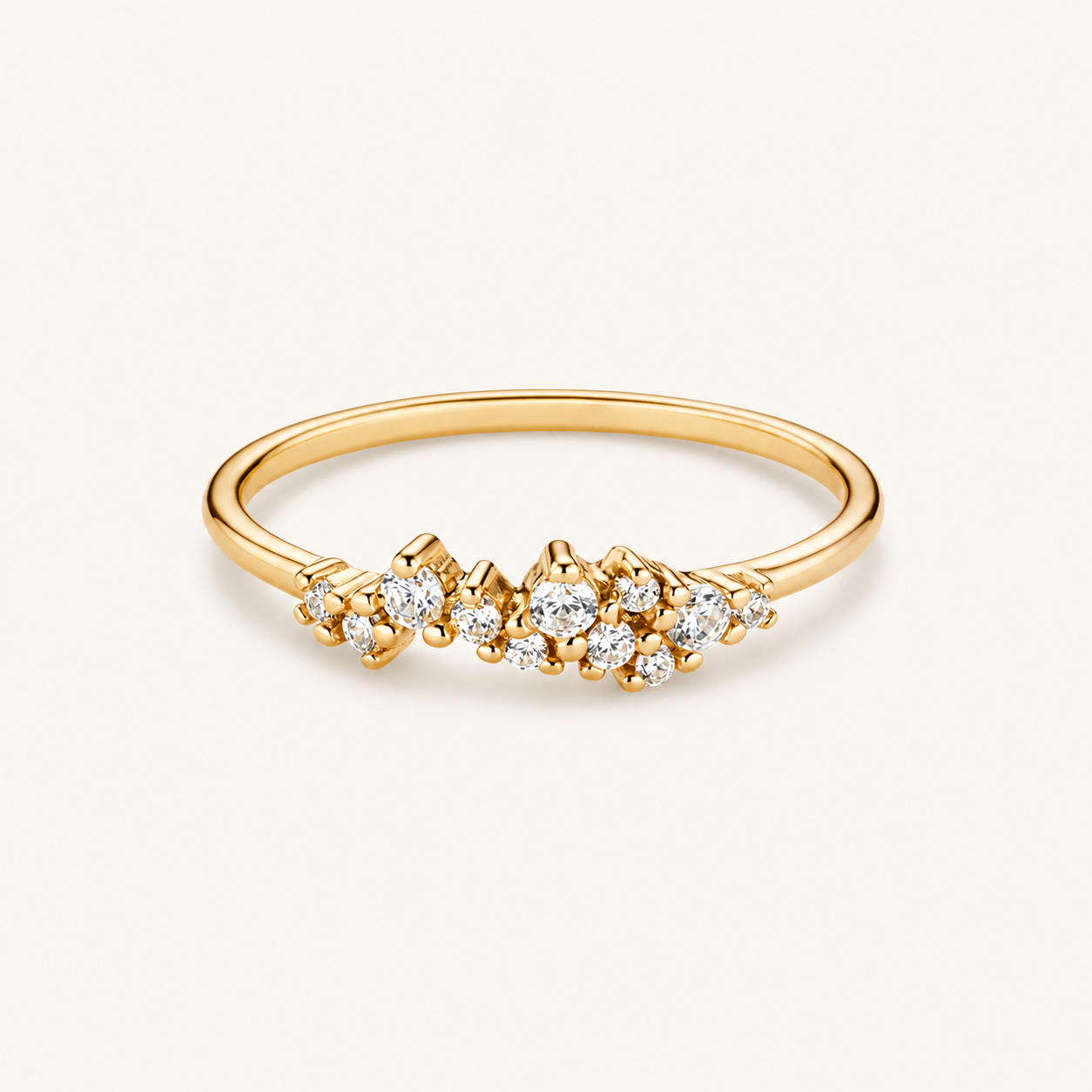 Léon Varel 18K Gold Plated Crystal Jewel Ring