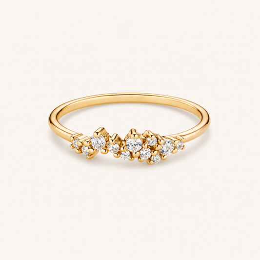 Léon Varel 18K Gold Plated Crystal Jewel Ring