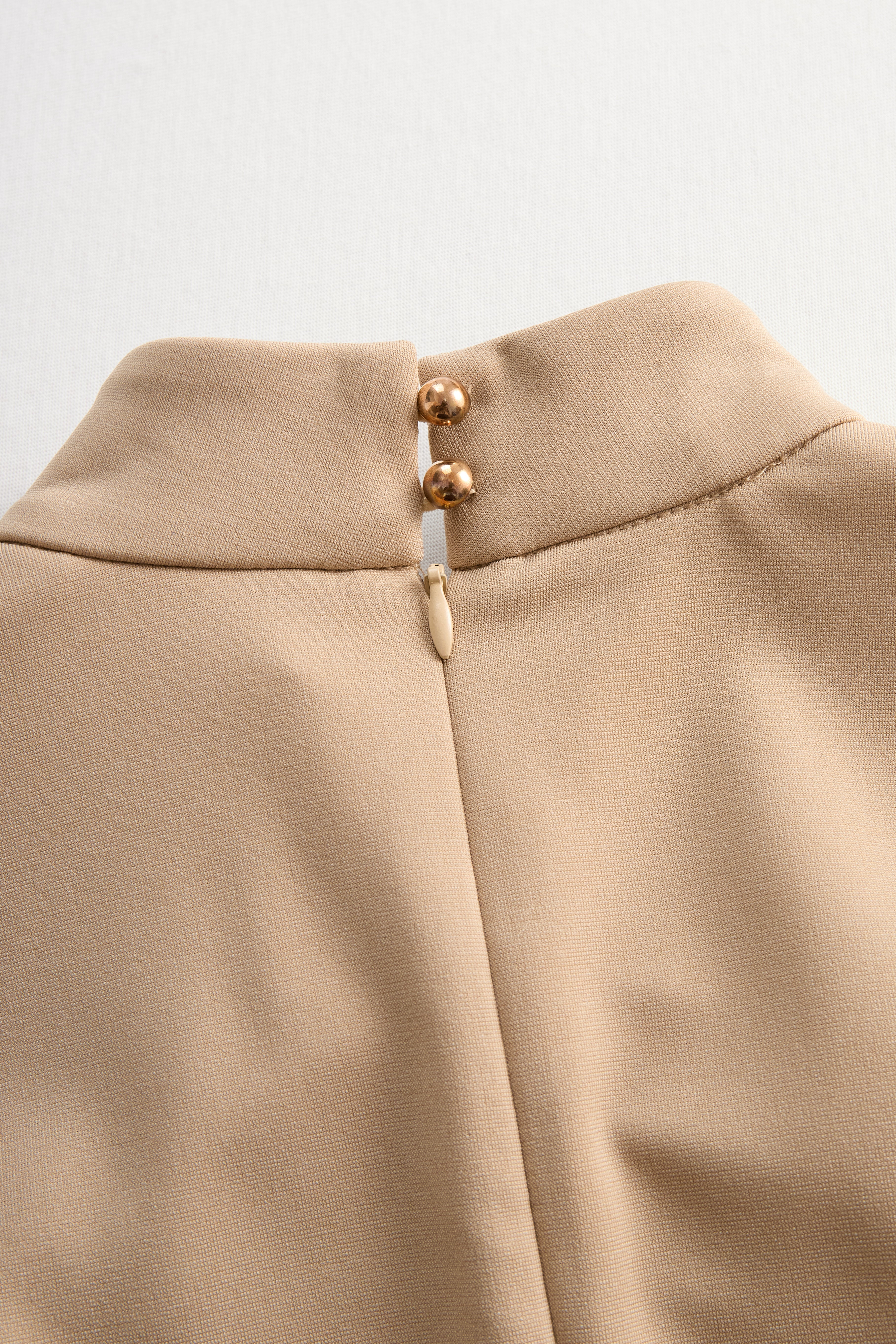 Léon Varel Sophisticated Beige Belted Dress