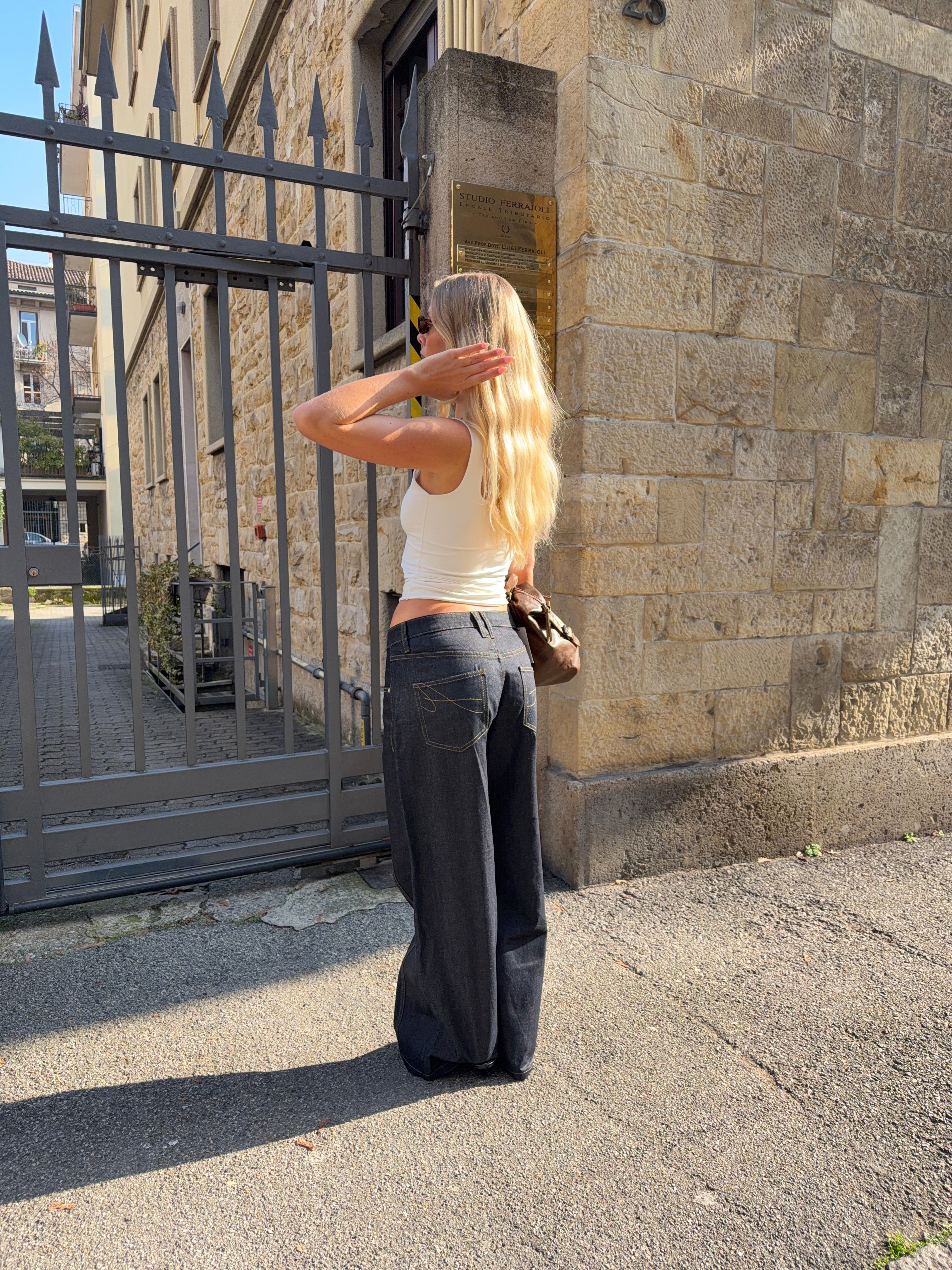 Estrid baggy denim jeans - Dark blue