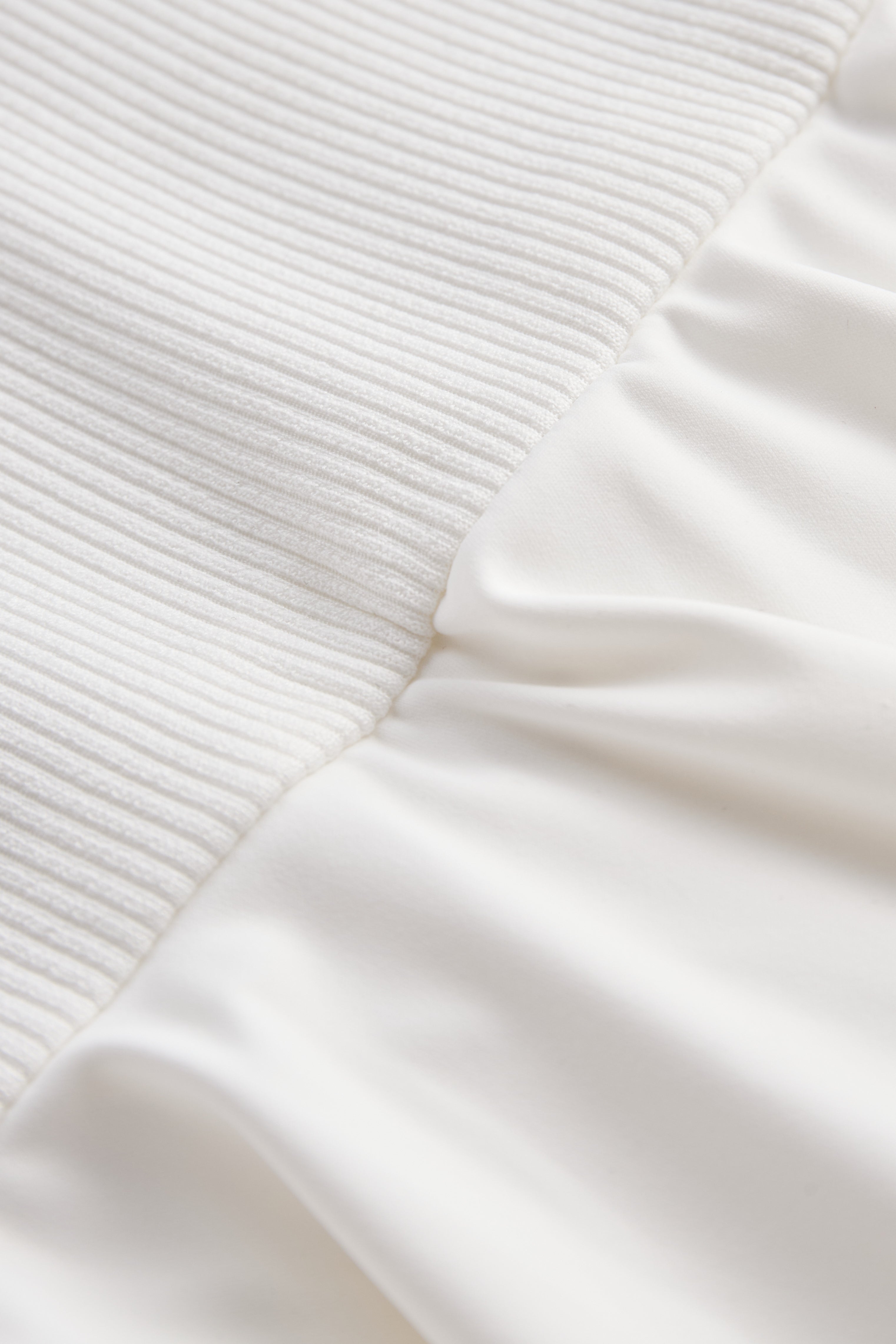 Léon Varel White Ribbed Skater Mini Dress