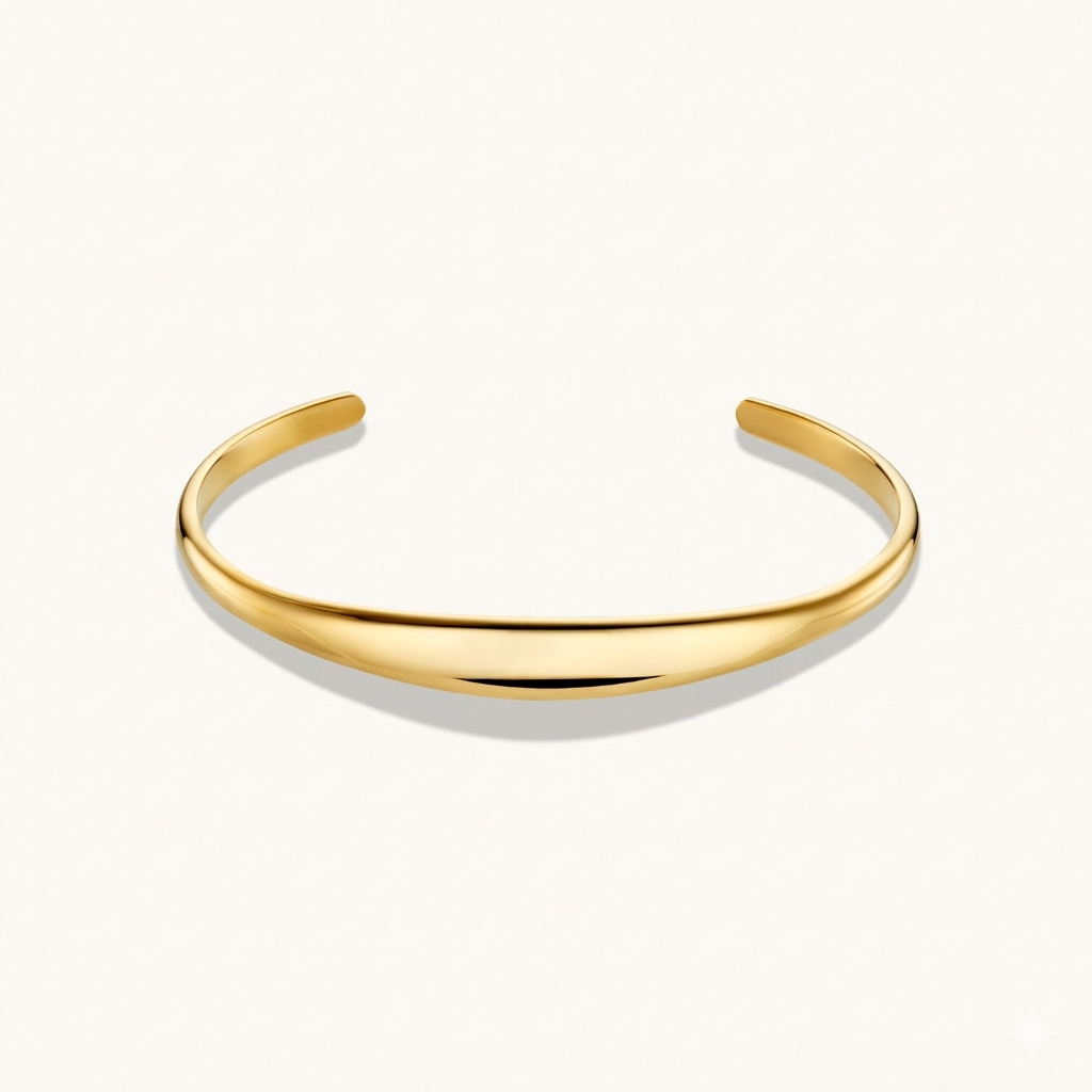 Léon Varel Personalised Cuff Bracelet Gold