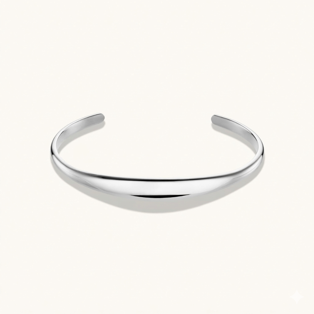 Léon Varel Personalised Cuff Bracelet Silver