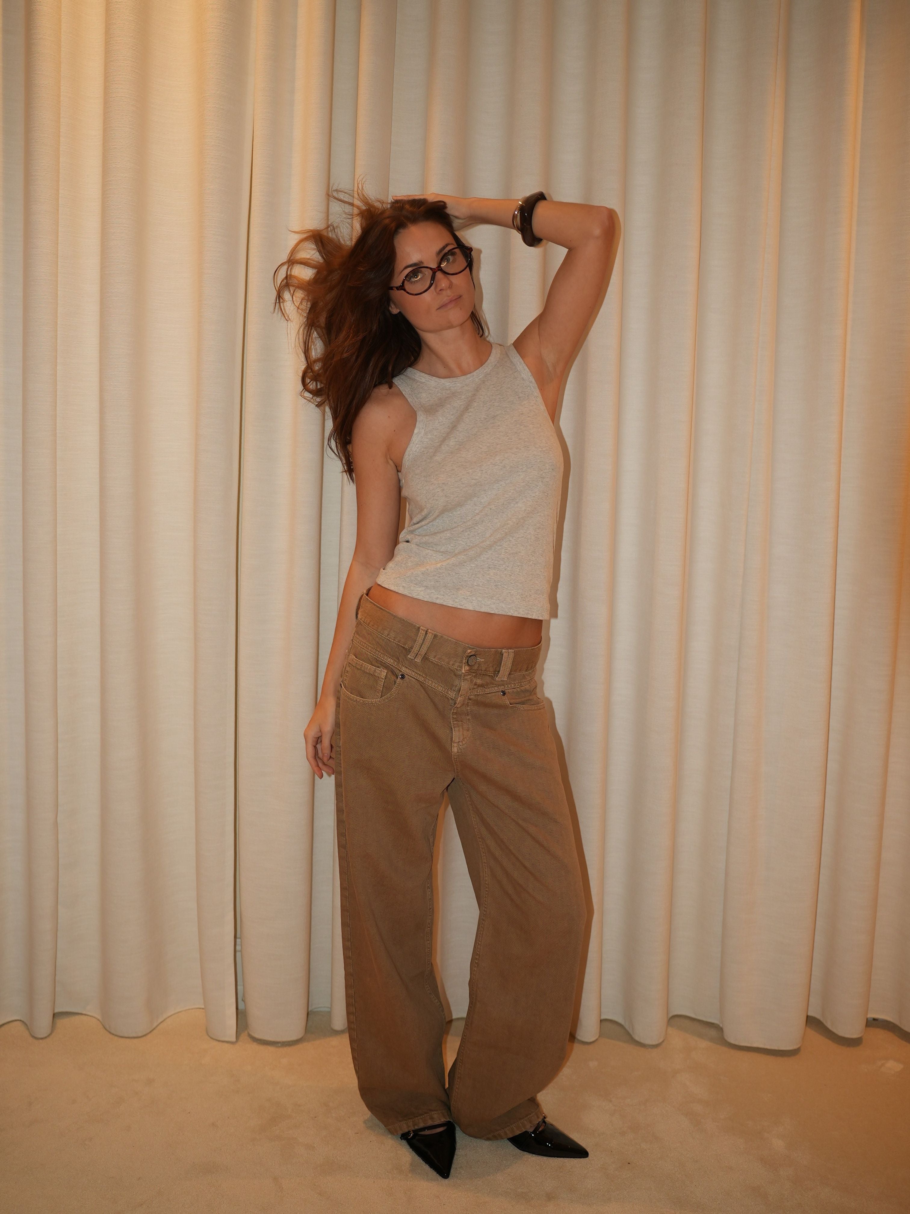 Othilie yoke jeans - Brown