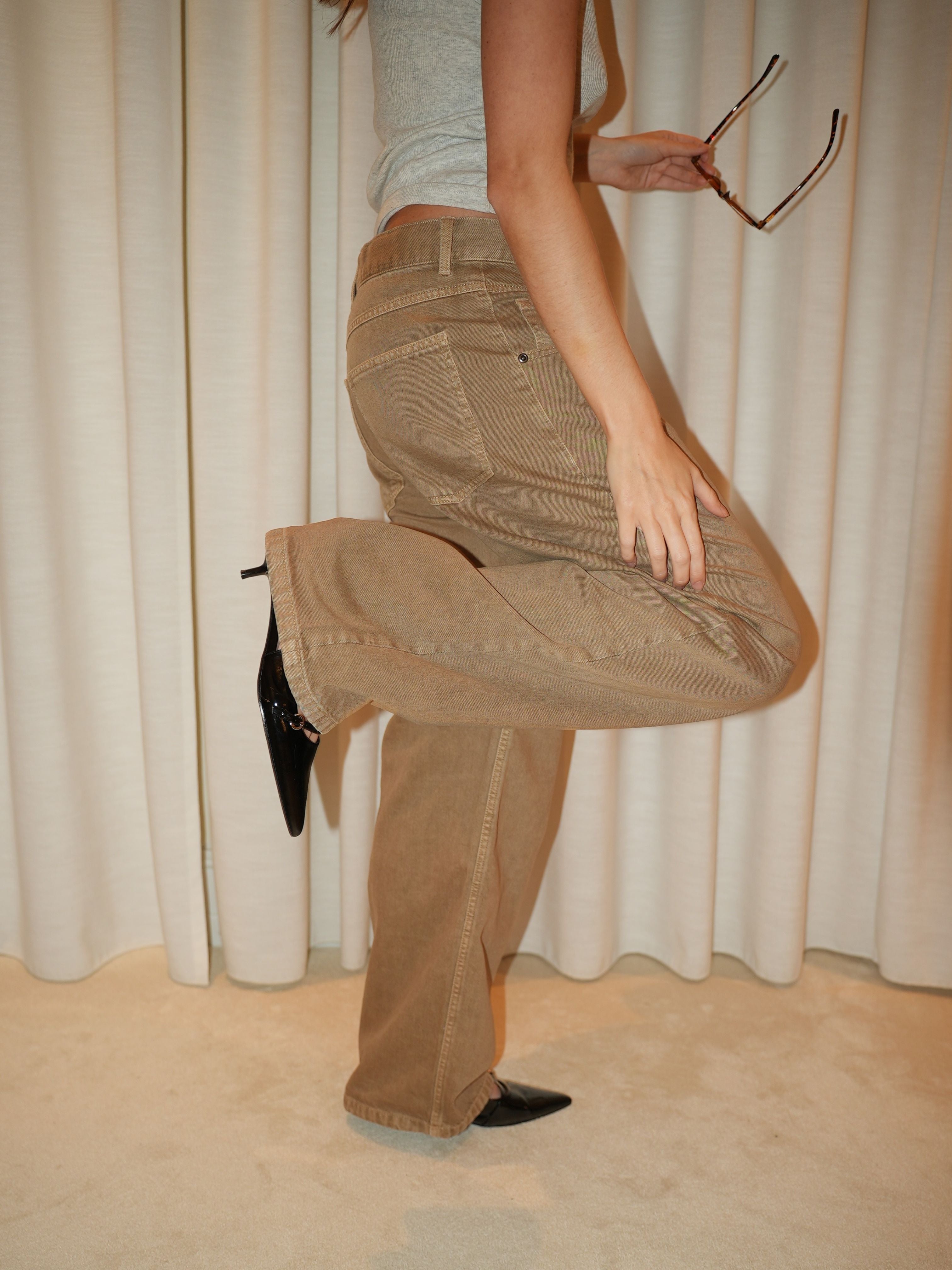 Othilie yoke jeans - Brown