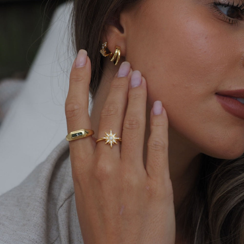 Léon Varel 18K Gold Plated North Star Ring