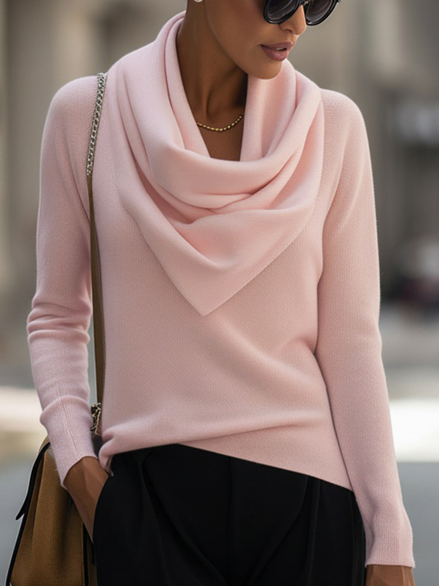 Léon Varel Draped Cowl Neck Long-Sleeve Top
