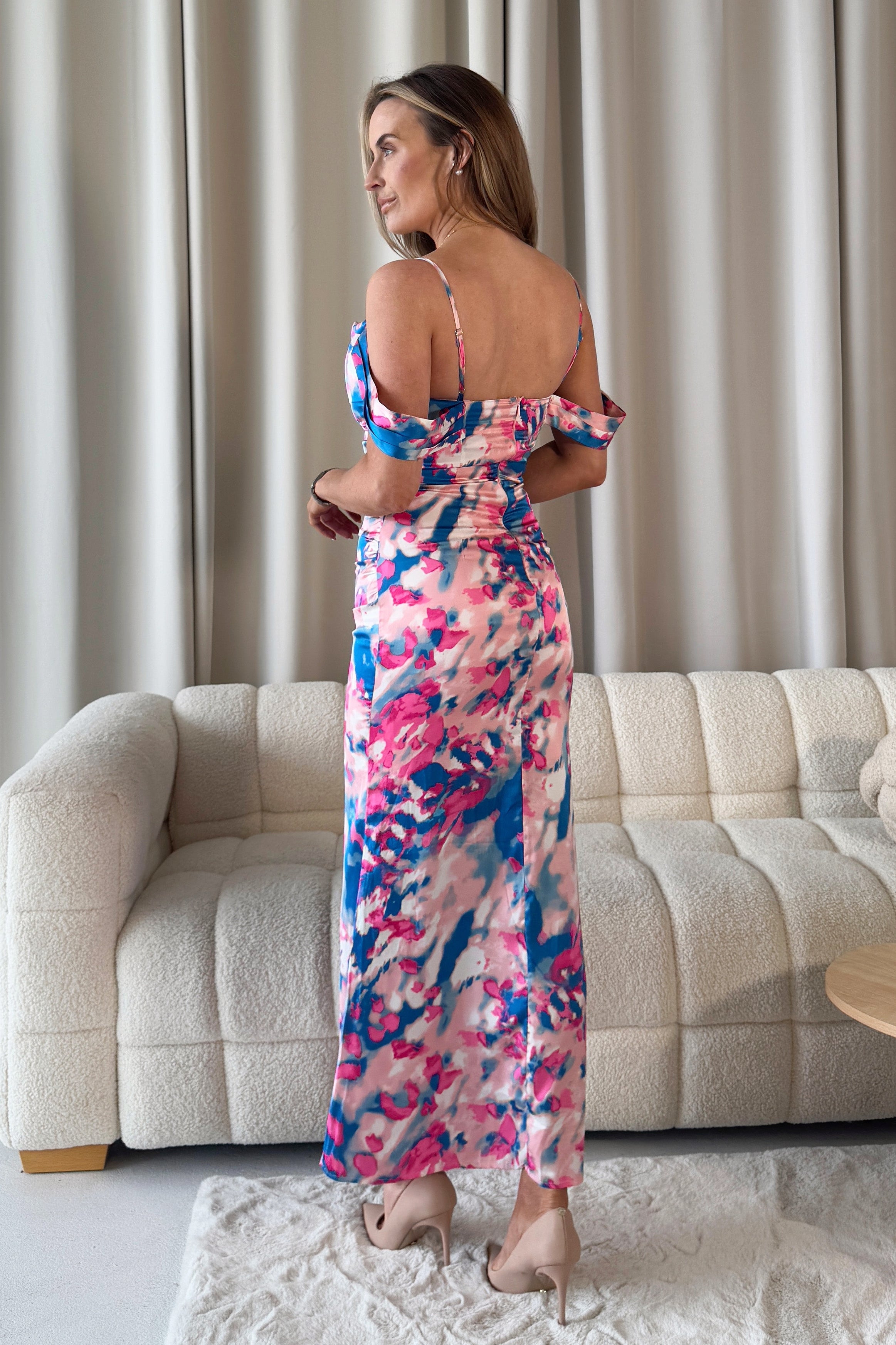 Madeline Mermaid Maxi Dress Pink Blue