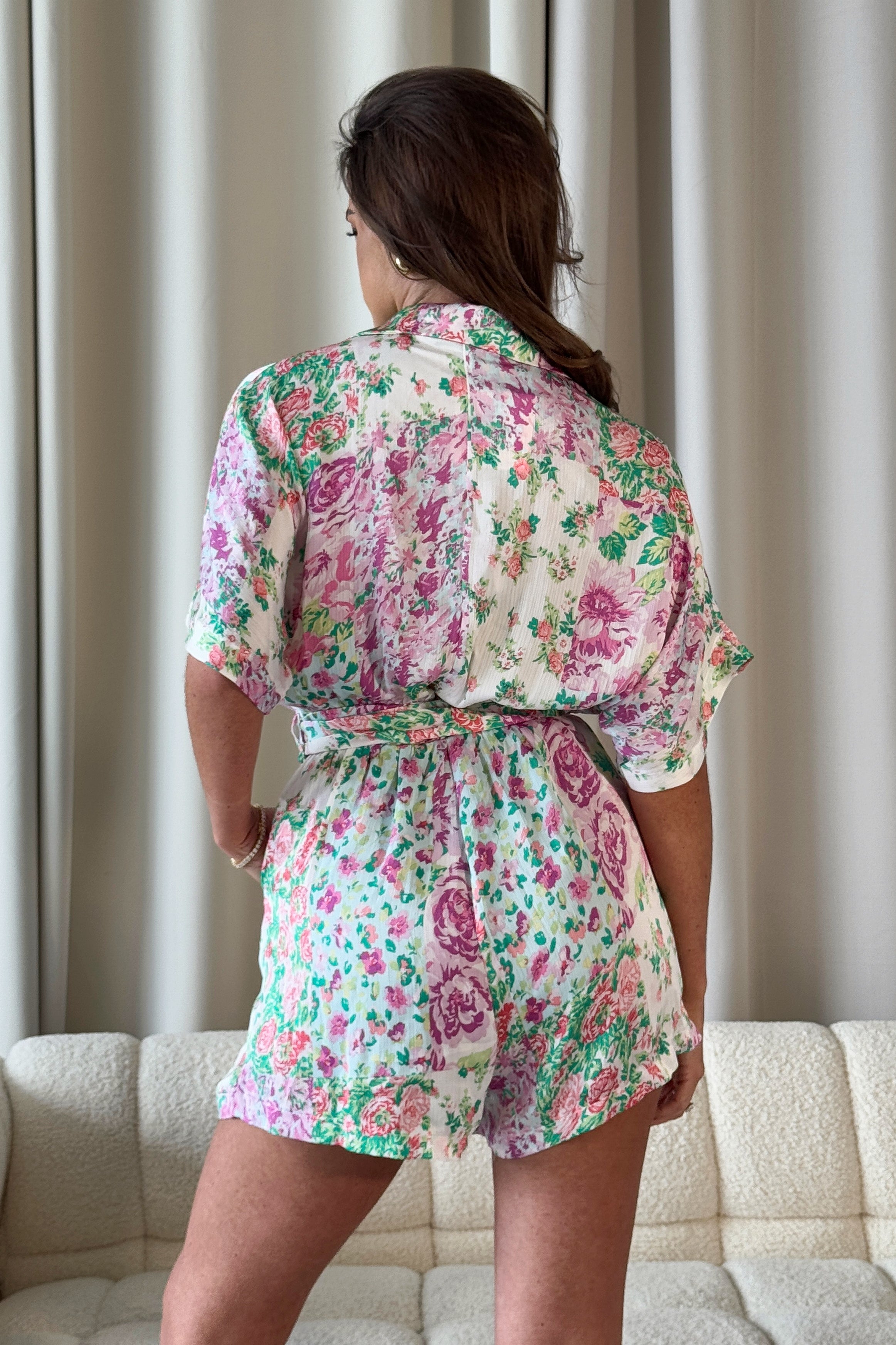 Fame Buckle Playsuit Pink