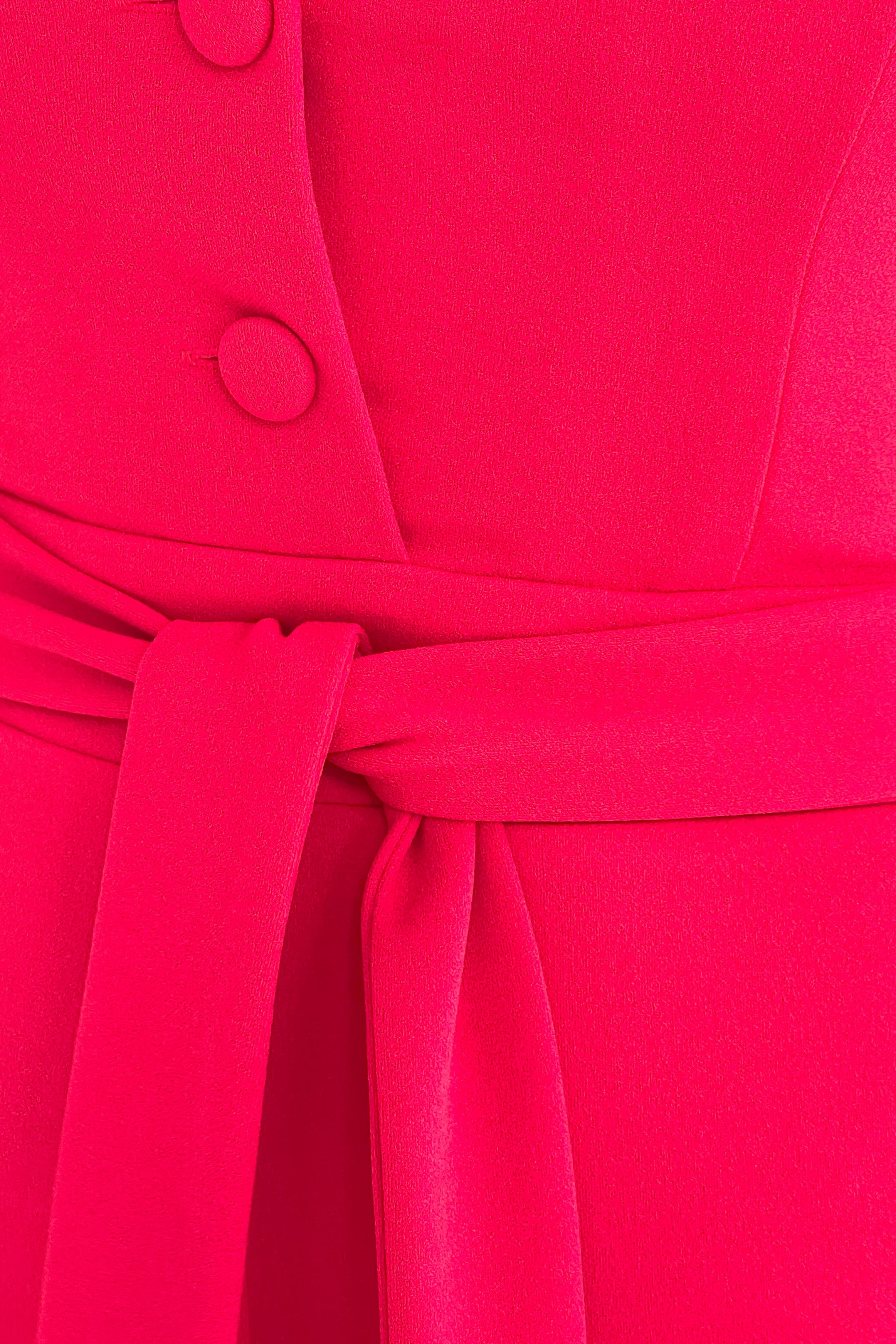 Trisha Tailored Waistcoat Jumpsuit Red