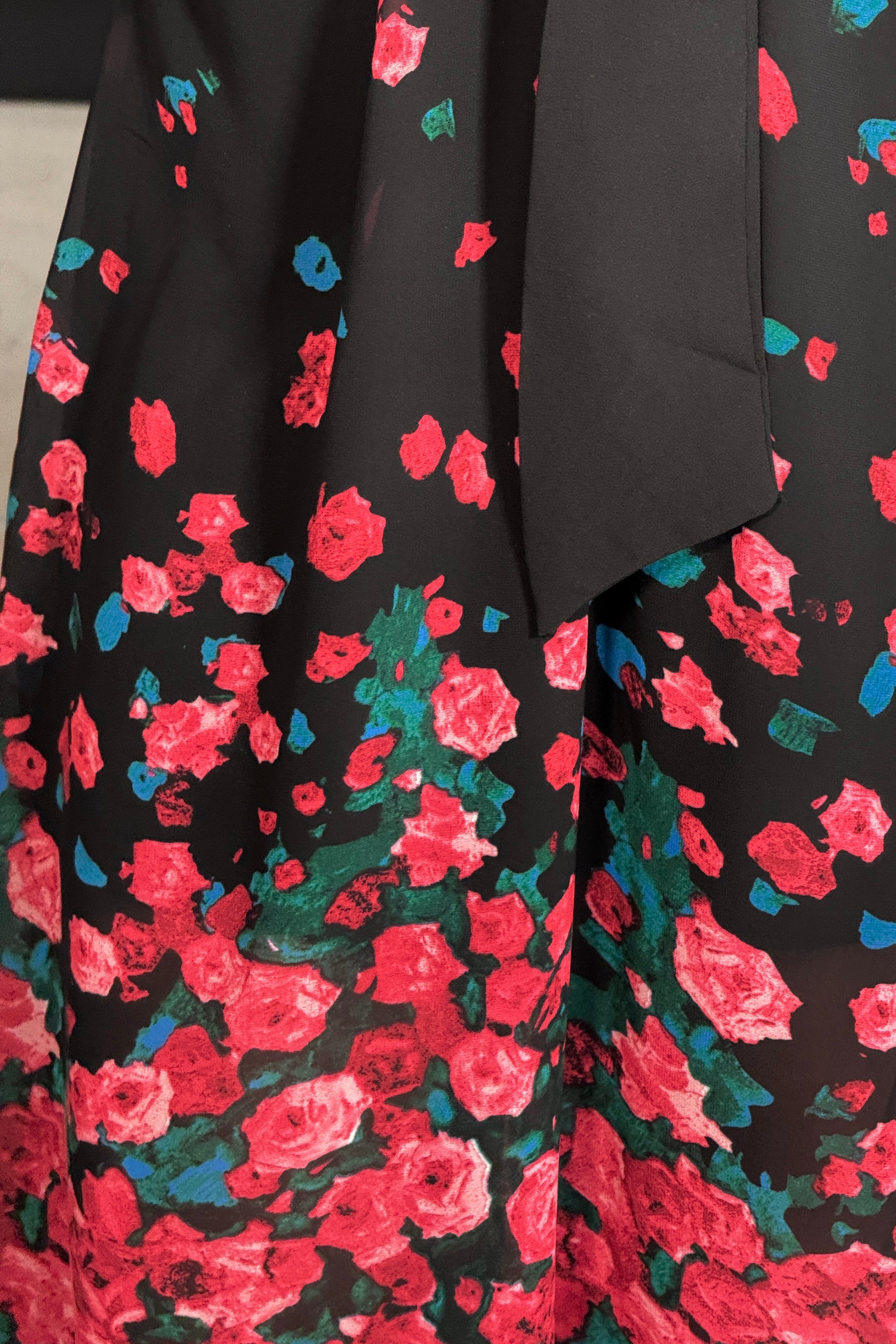 Isabella Red Floral Tie Front Shirt Dress