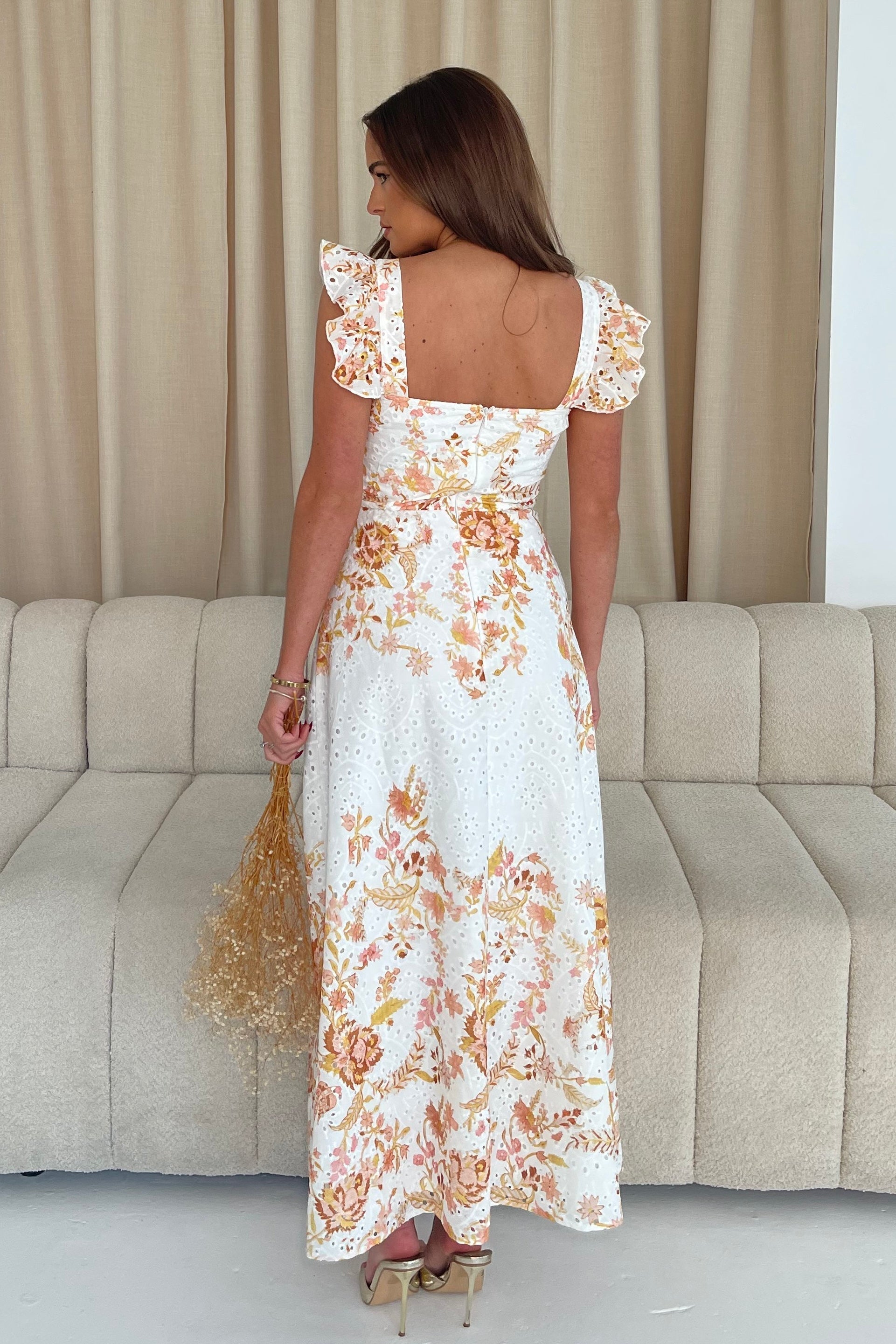Orla Broderie Anglaise Floral Border Maxi Dress