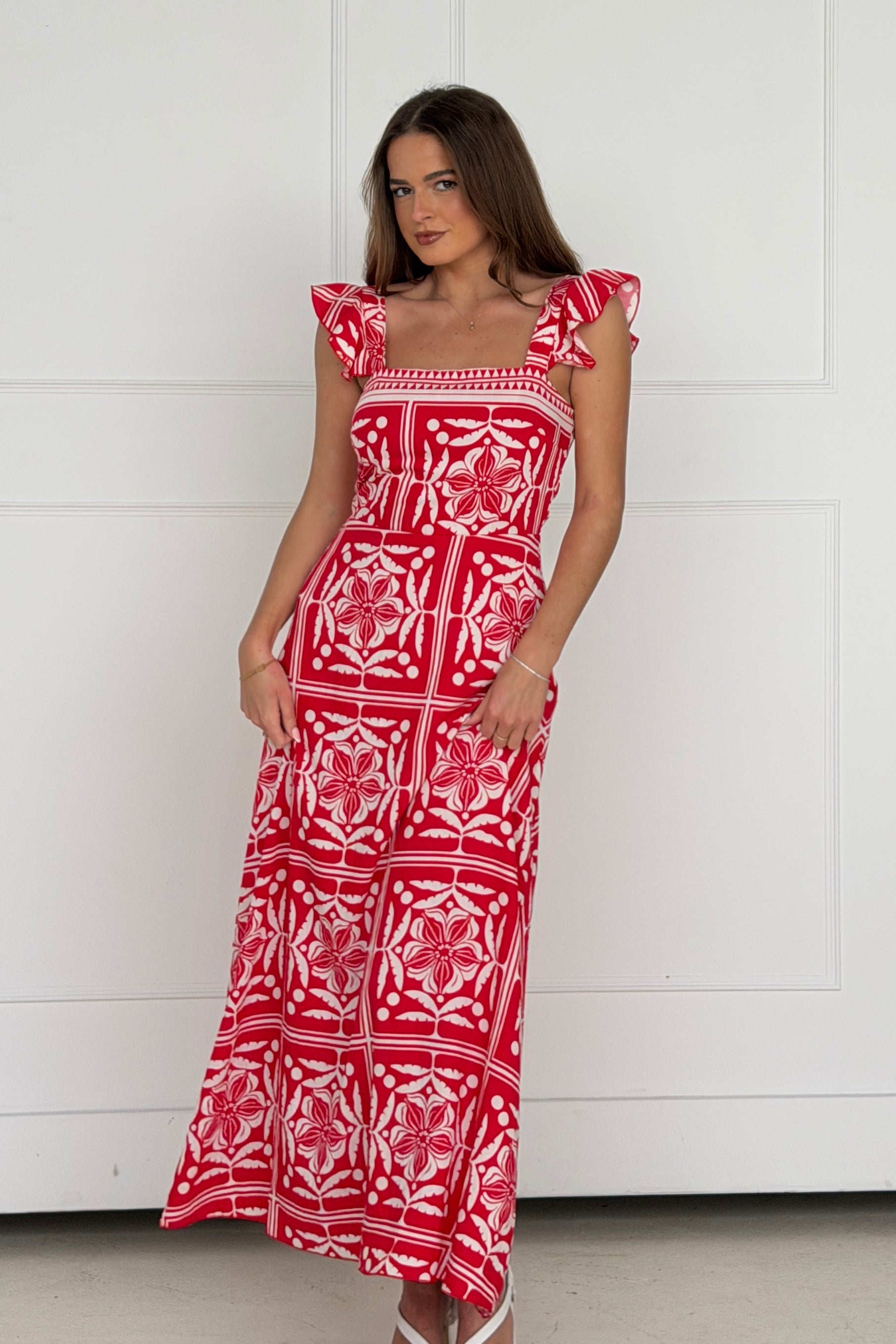 Orla Maxi Dress Red Print