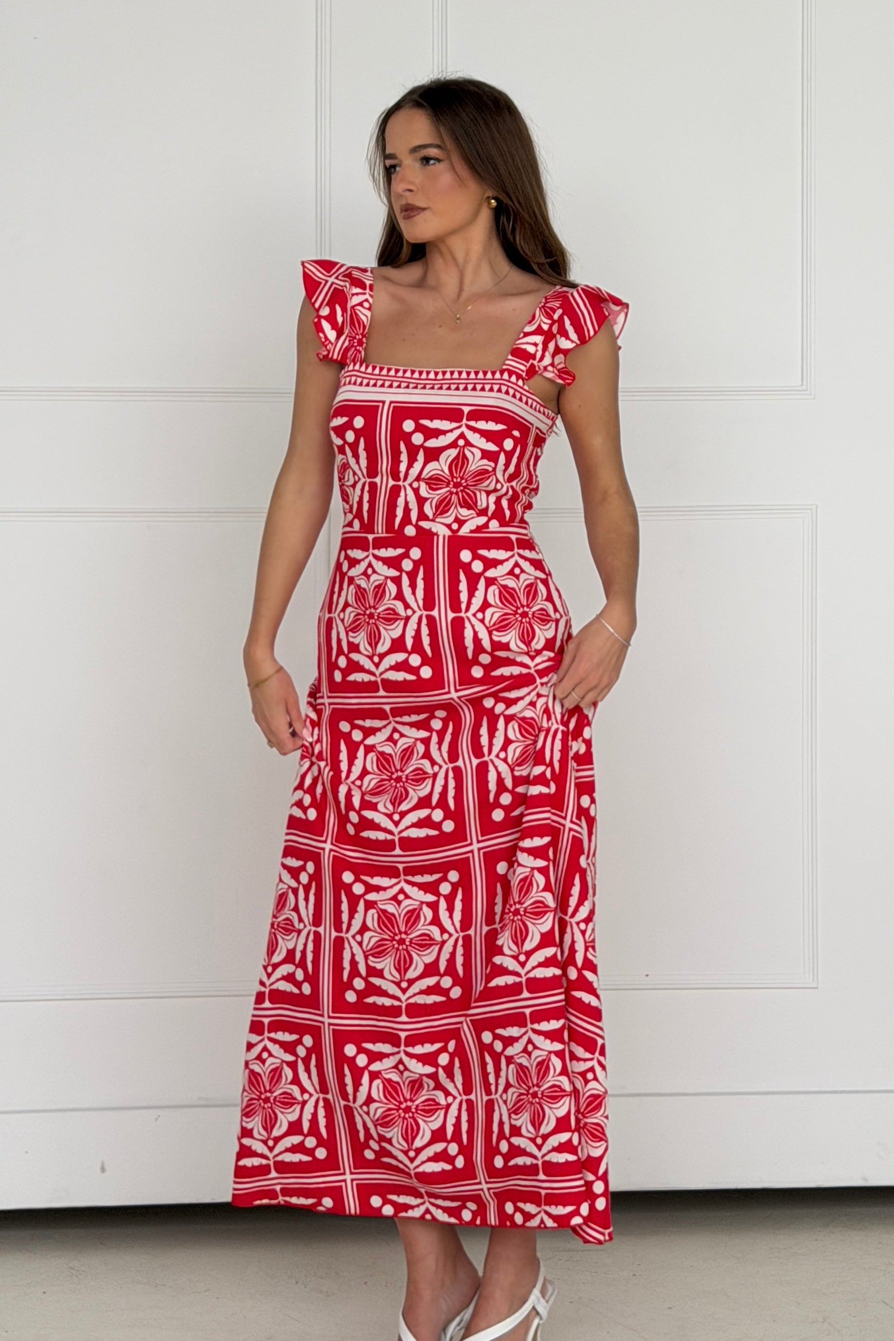 Orla Maxi Dress Red Print