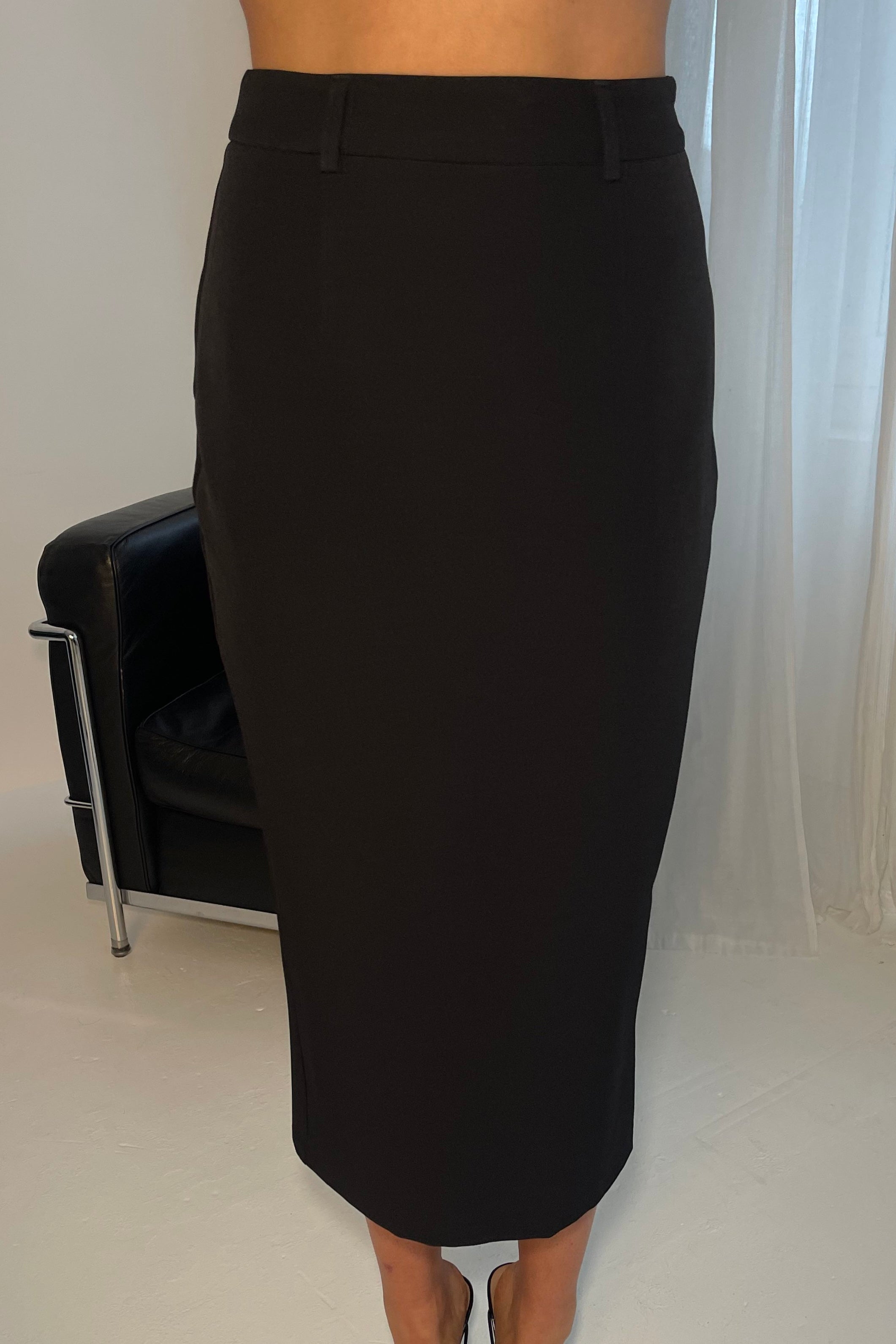 Vicky Reversable Tailored Midi Skirt Black