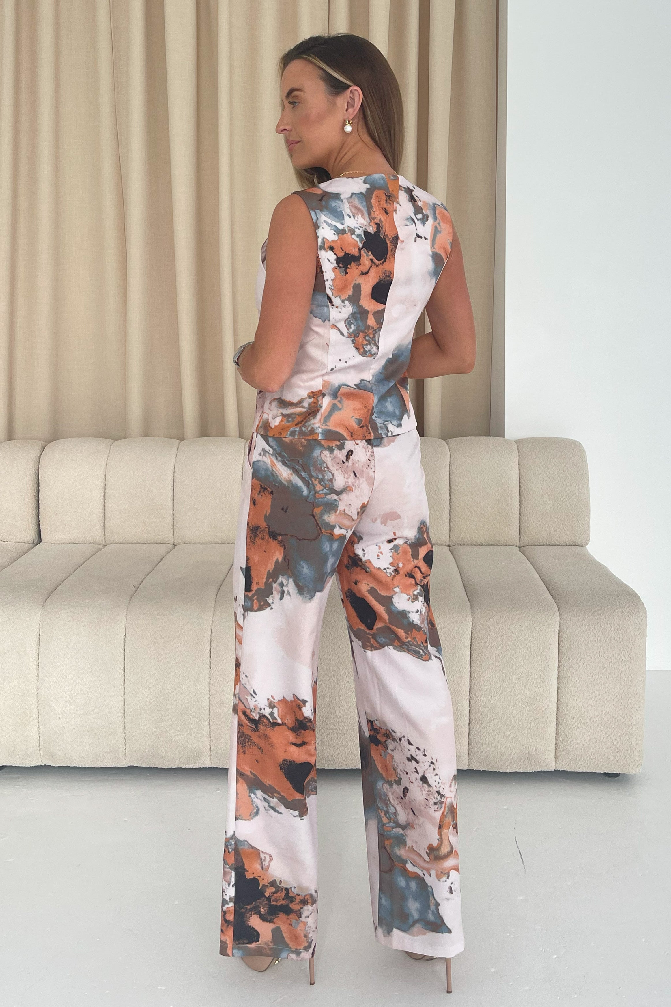 Bobbi Tailored Waistcoat Grey Marble