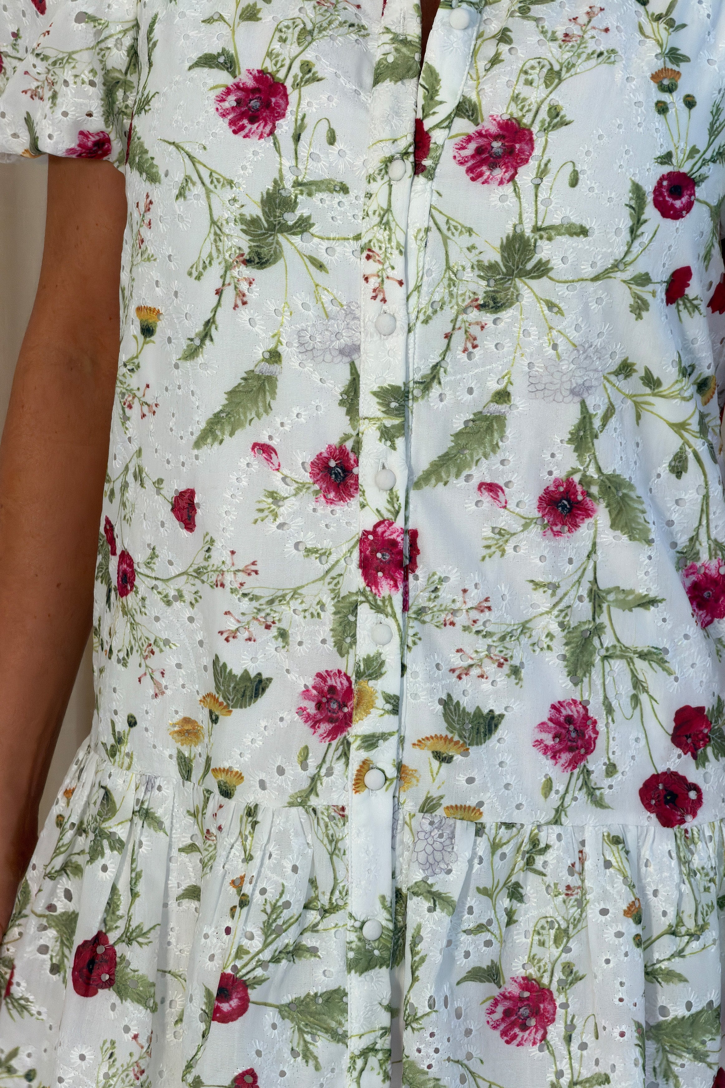 Primrose Smock Mini Dress White