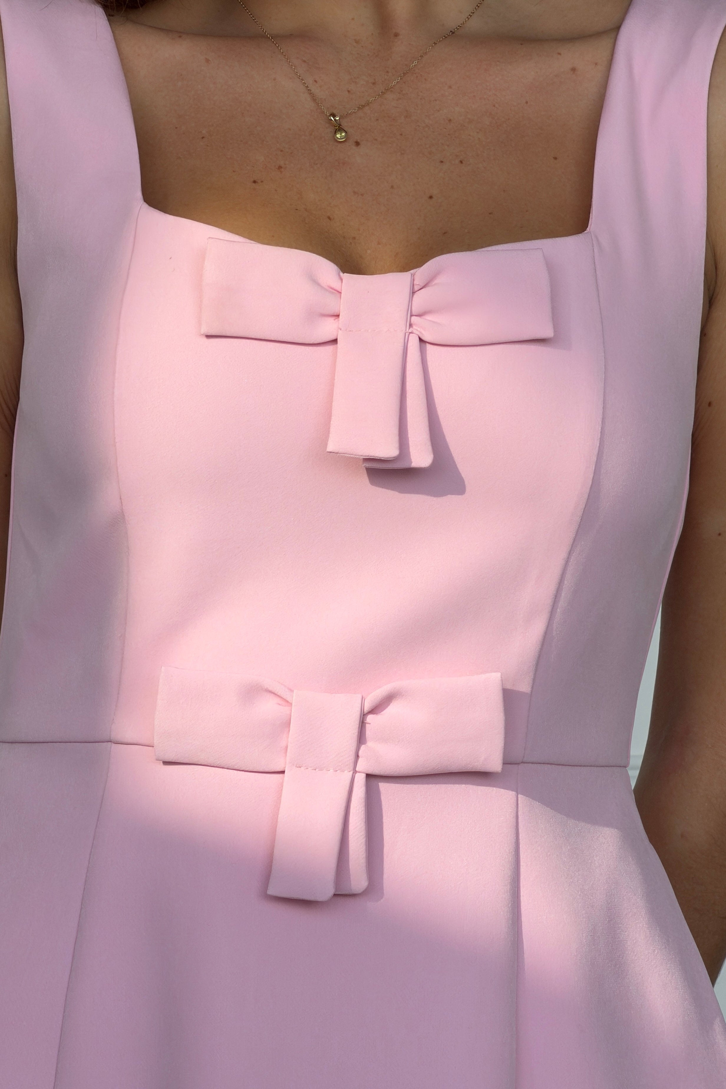Nola Bow Mini Dress Pink