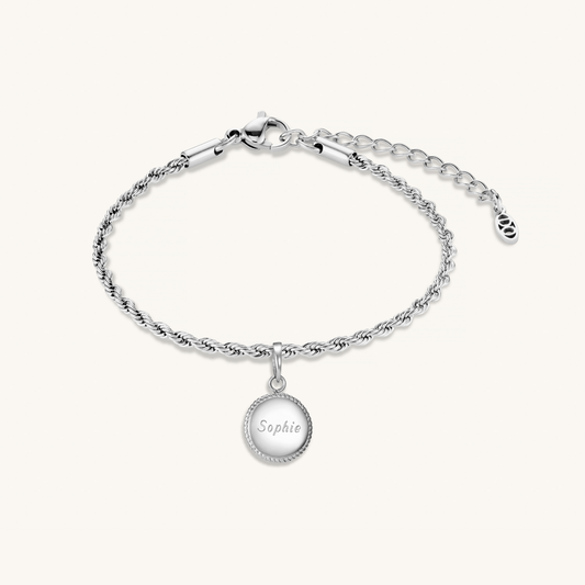 Beaded Circle Bracelet – Silver by Léon Varel