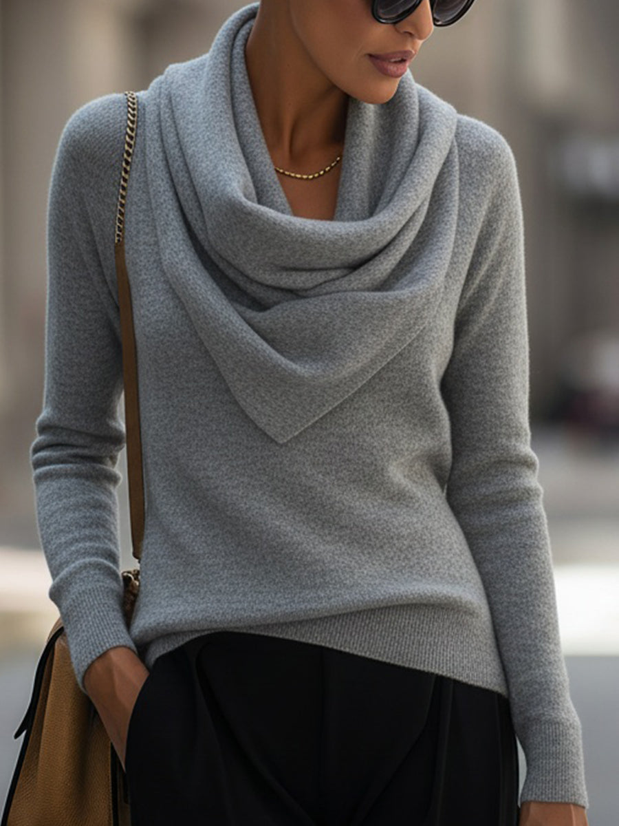 Léon Varel Draped Cowl Neck Long-Sleeve Top