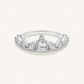 Léon Varel Treasure Crown-ring – 925 sterling zilveren koninklijke wishbone-band