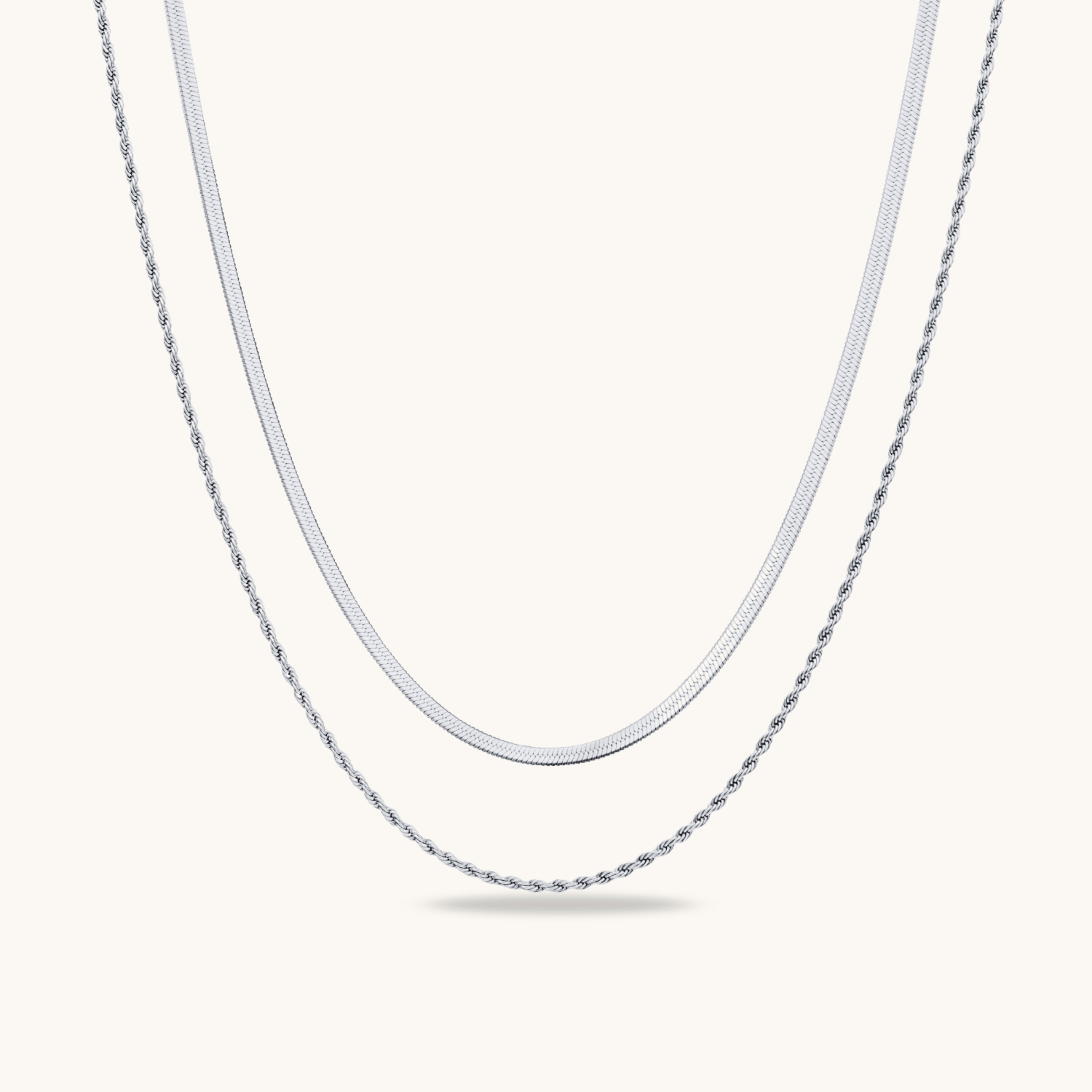Layered Luxe Necklace – Silver by Léon Varel
