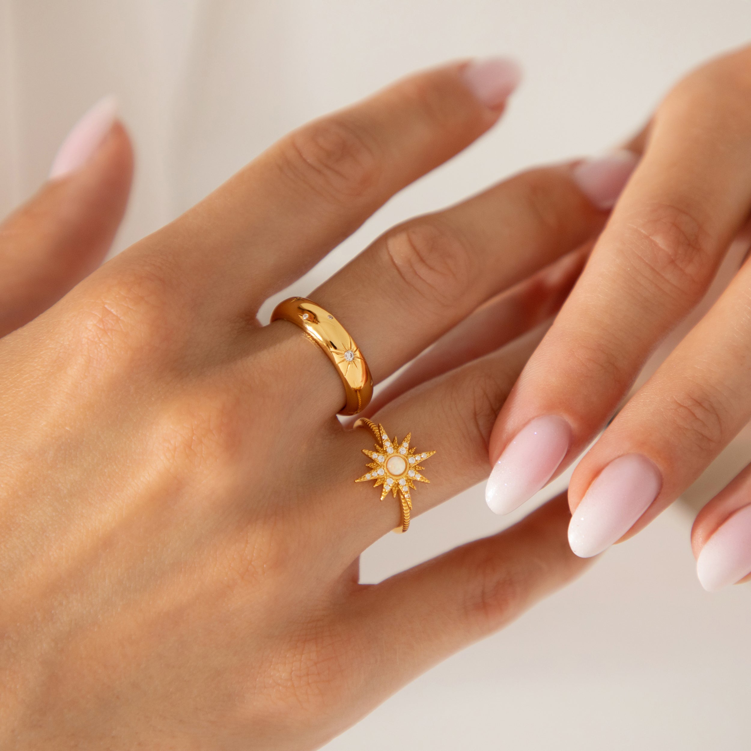 Léon Varel 18K Gold Plated North Star Ring