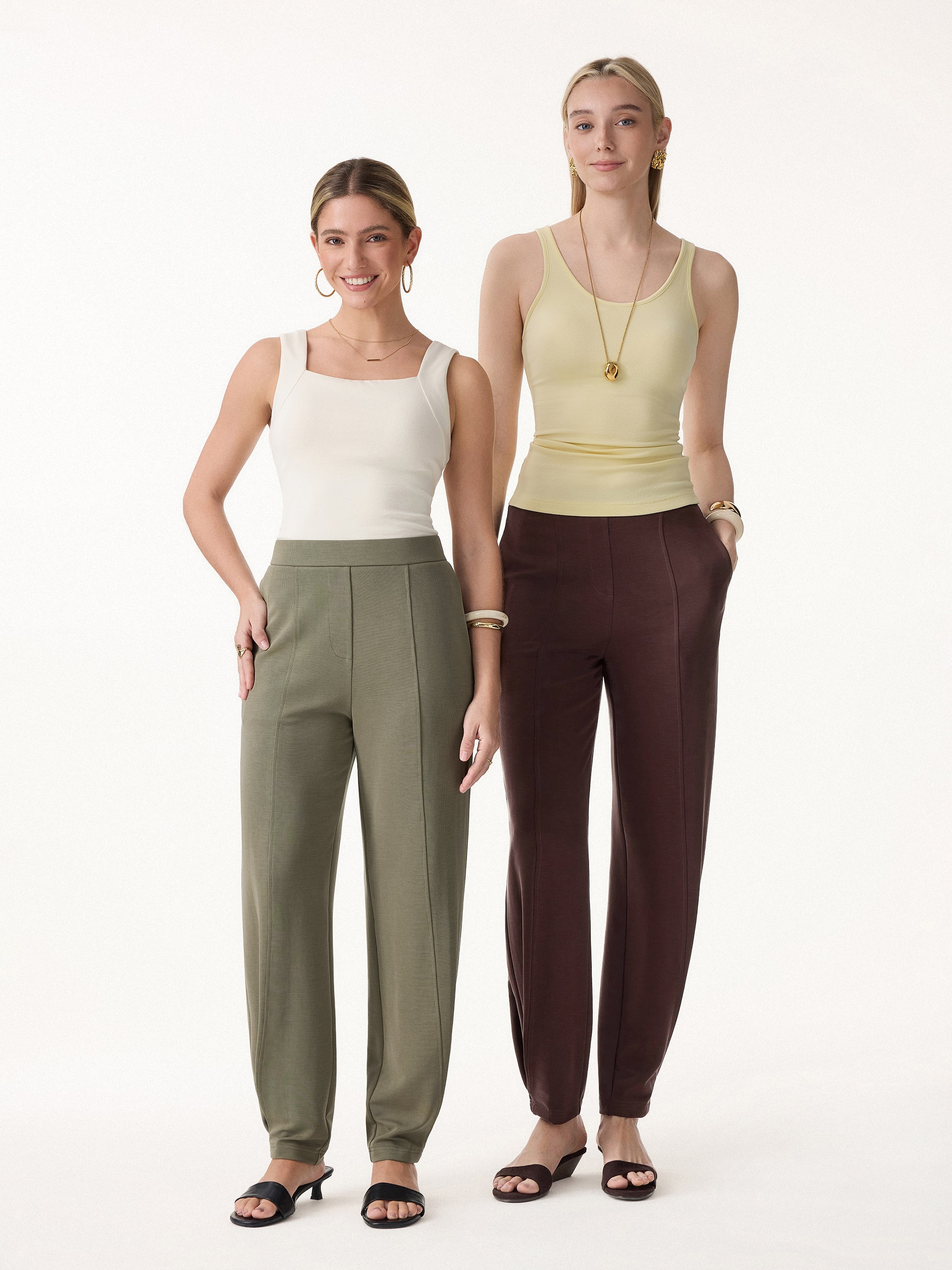 Sandwashed Mid Rise Cropped Balloon Pants