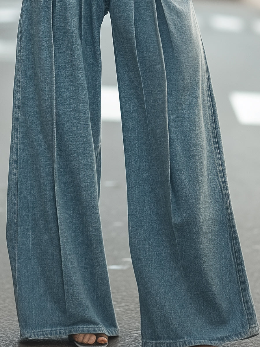 Léon Varel Vintage Wide-Leg Denim Trousers