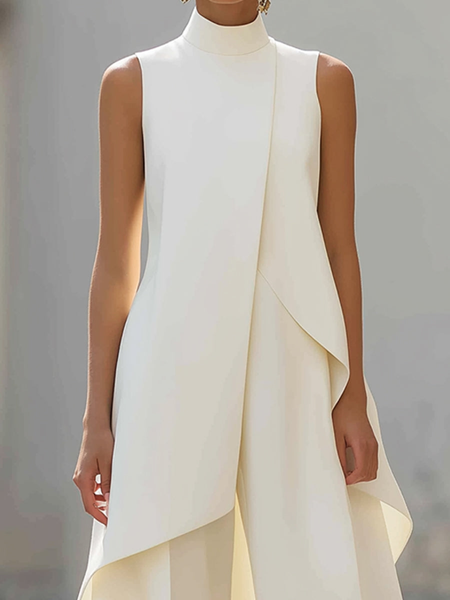 Léon Varel Asymmetric Layered Sleeveless Top & Wide-Leg Pants Set