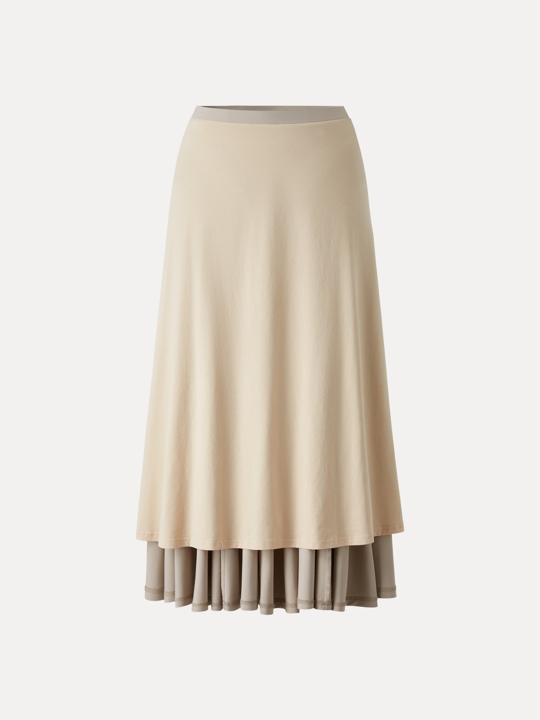 Flowy Drapey Mid Rise Midi Skirt