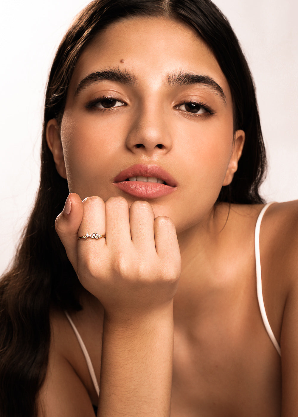 Léon Varel 18K Gold Plated Crystal Jewel Ring