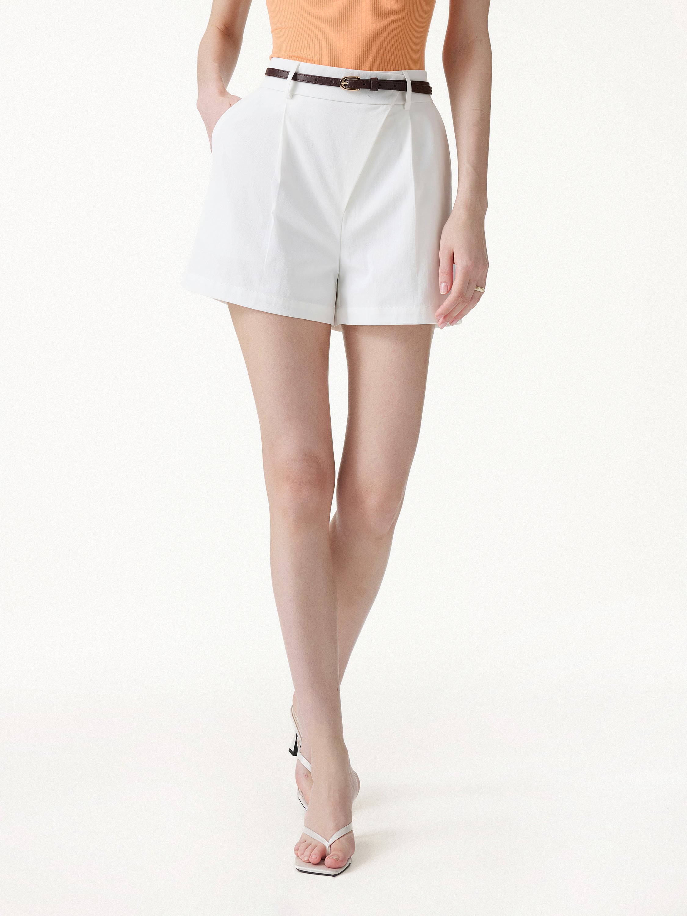Not-See-Thru Linen-Like A-Line Shorts