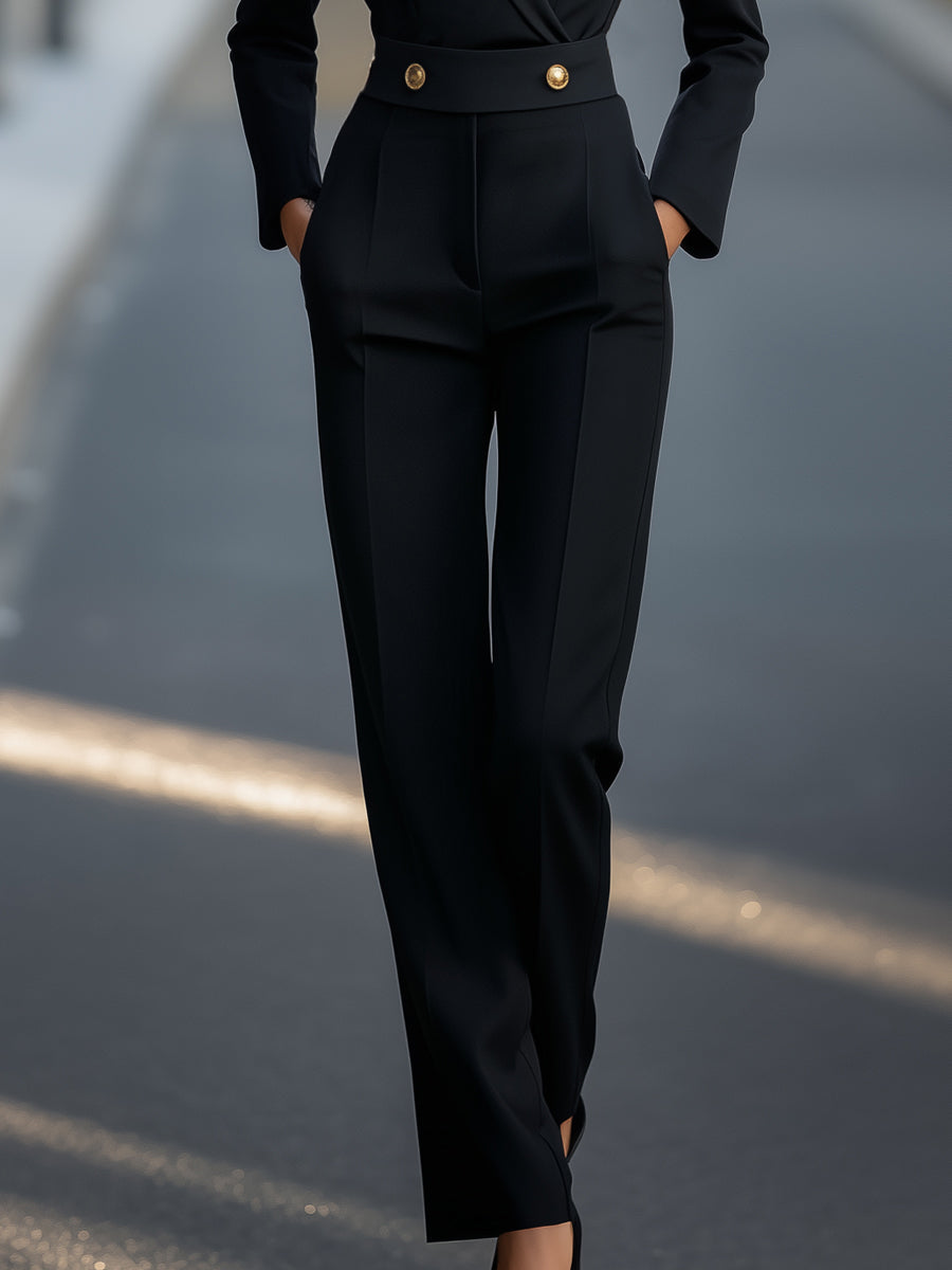 Léon Varel Tailored Jumpsuit With Gold Button Accents