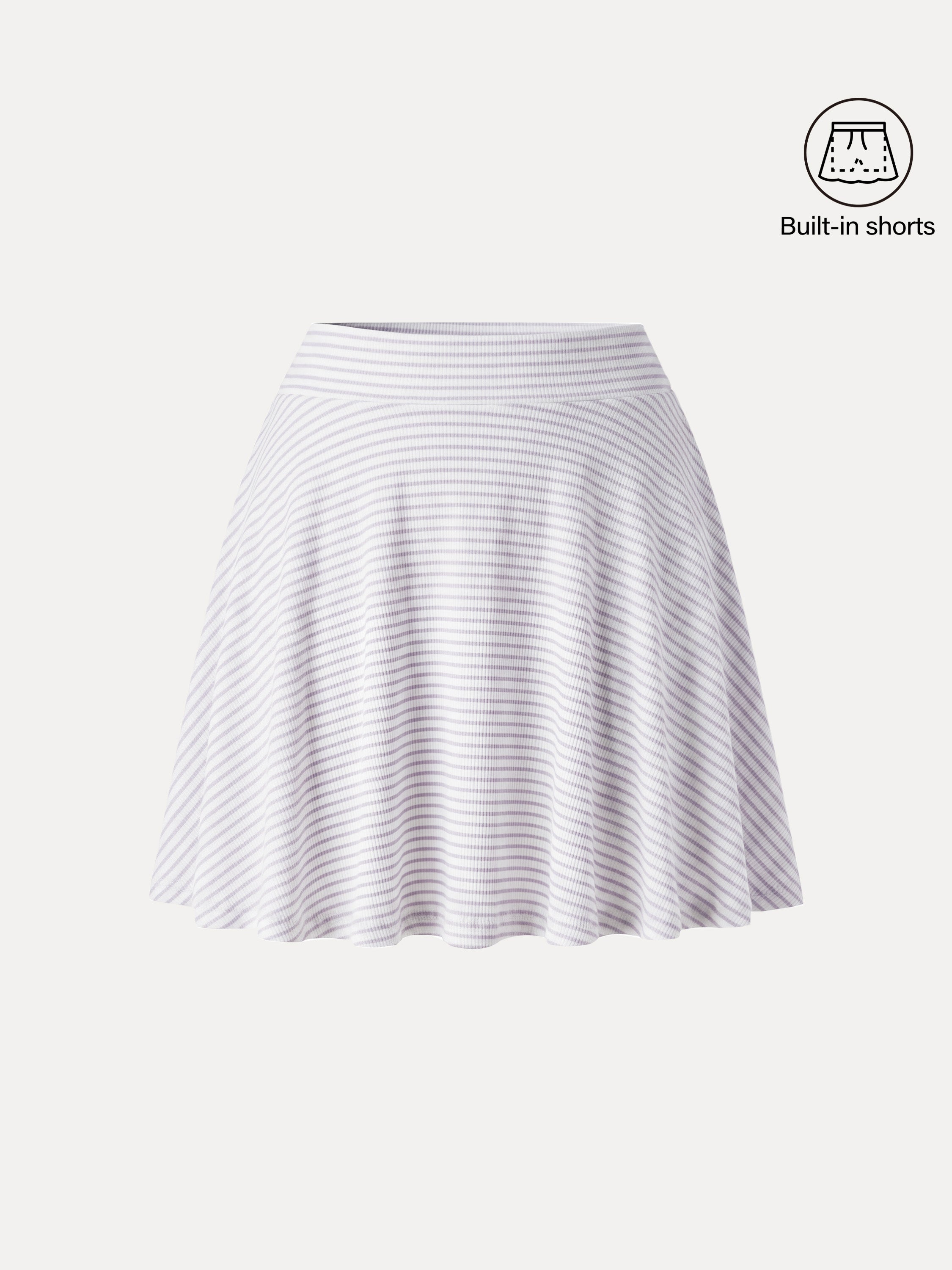 Striped Circle Flare Pull-On Skort