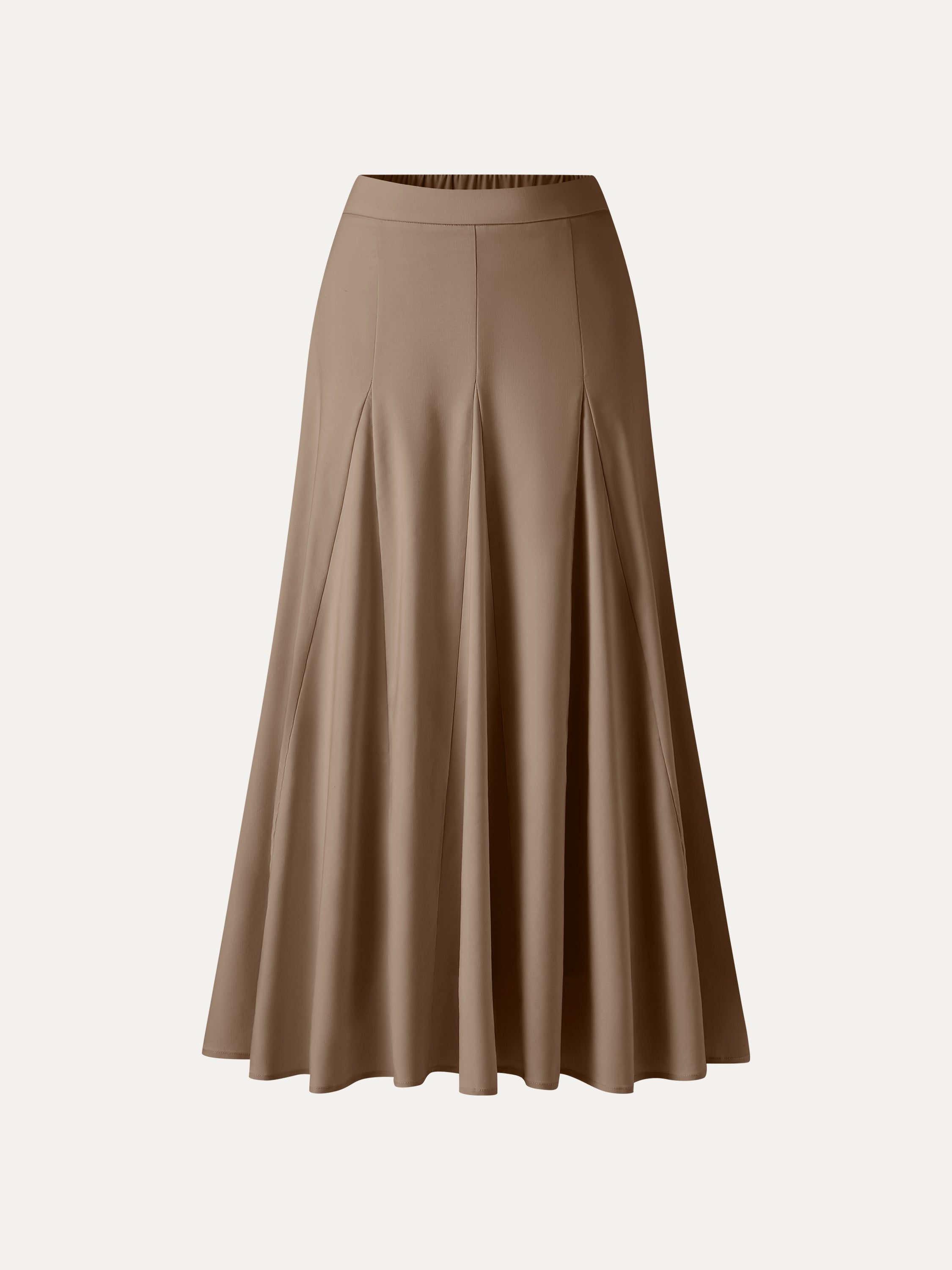 Wrinkle-Resistant Linen Blend Maxi Flare Skirt