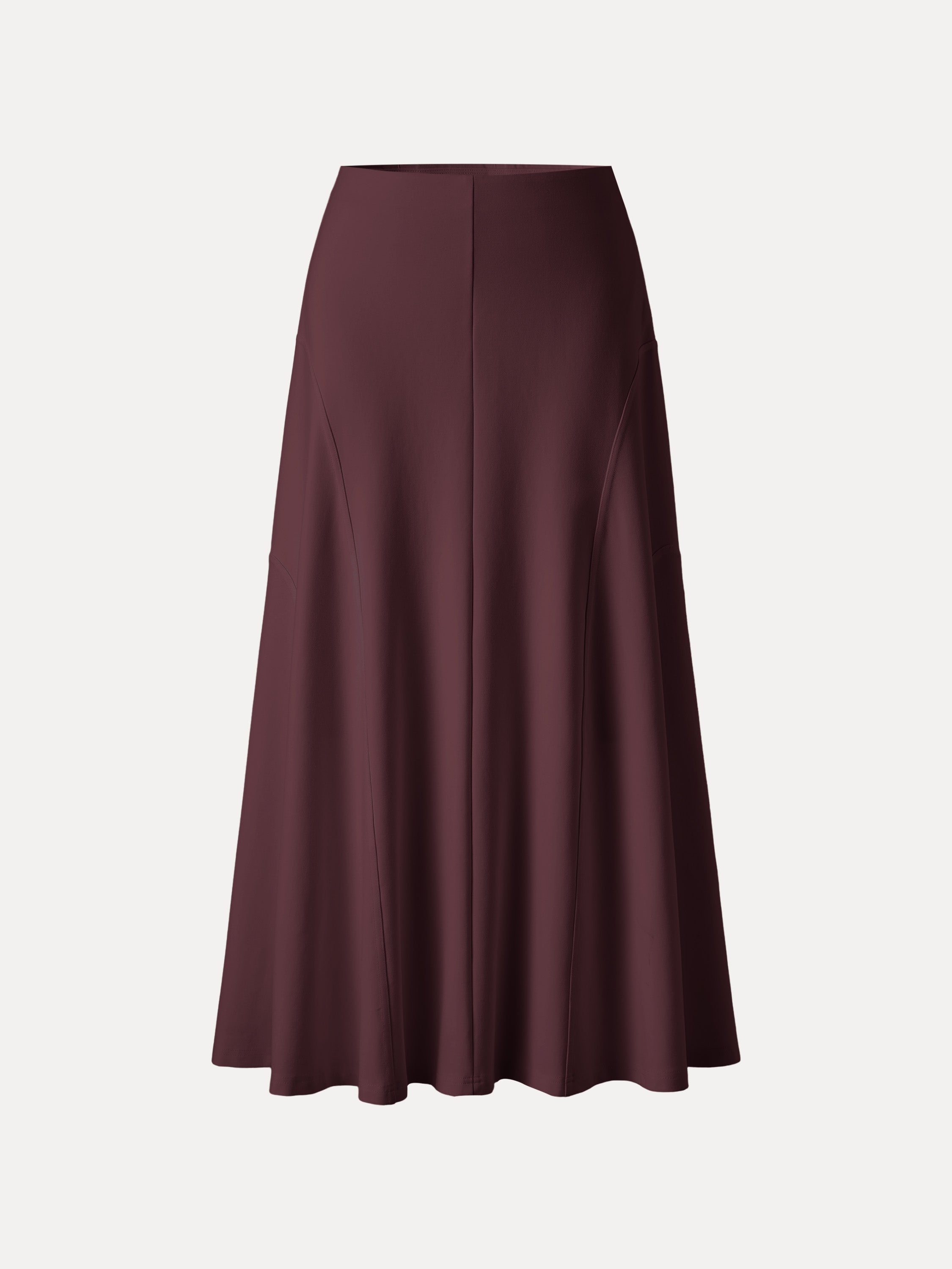 Wrinkle-Resistant A-Line Flared Maxi Skirt
