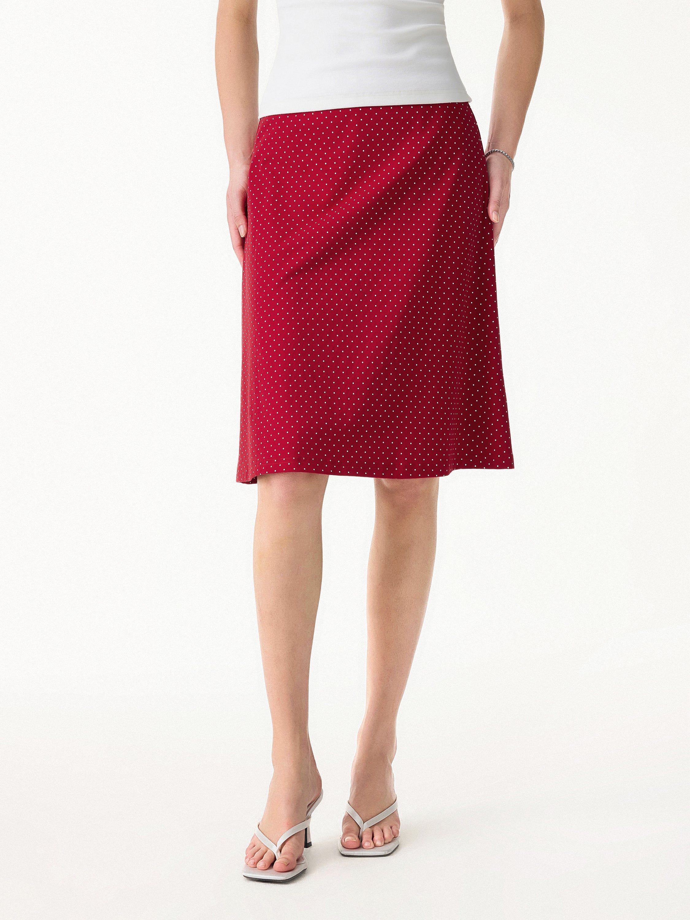 Stretch Cotton Polka Dot A-Line Flare Skirt Limited Edition