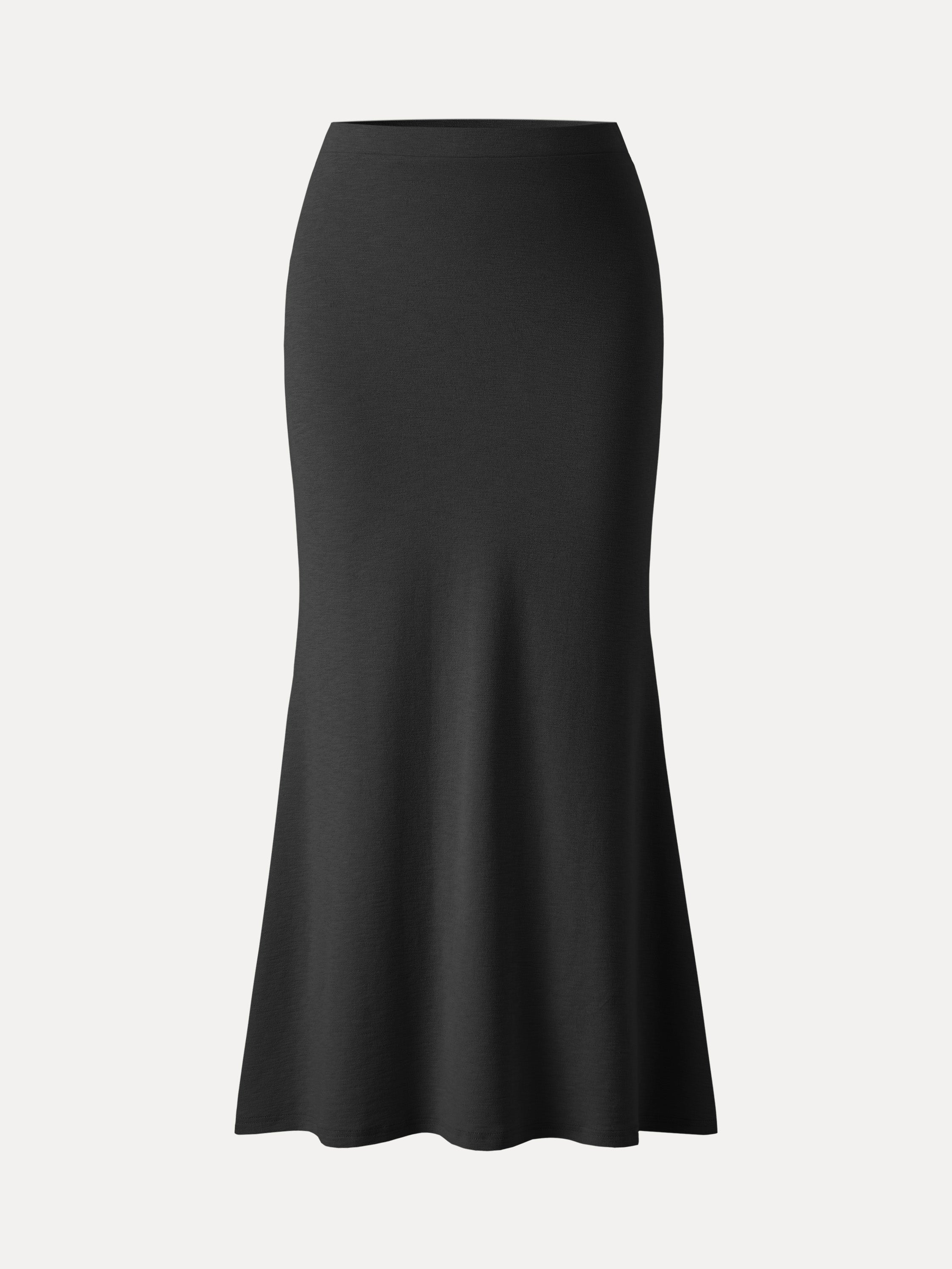Matte Smooth Drapey Mermaid Flare Maxi Skirt