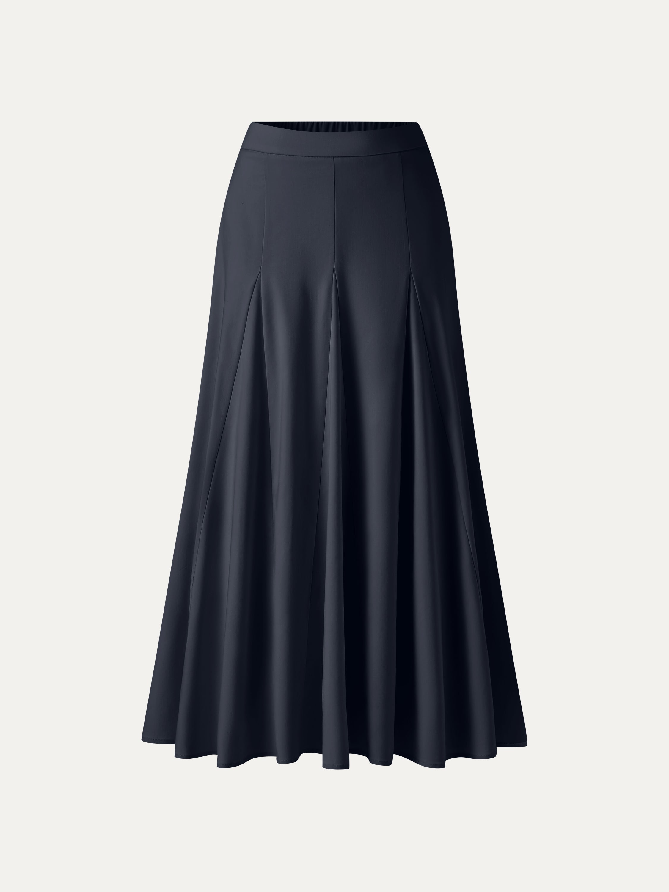 Wrinkle-Resistant Linen Blend Maxi Flare Skirt