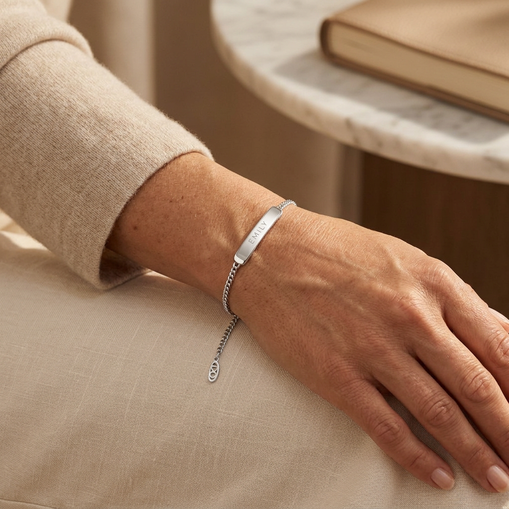 Gegraveerde Armband Zilver – gedragen
