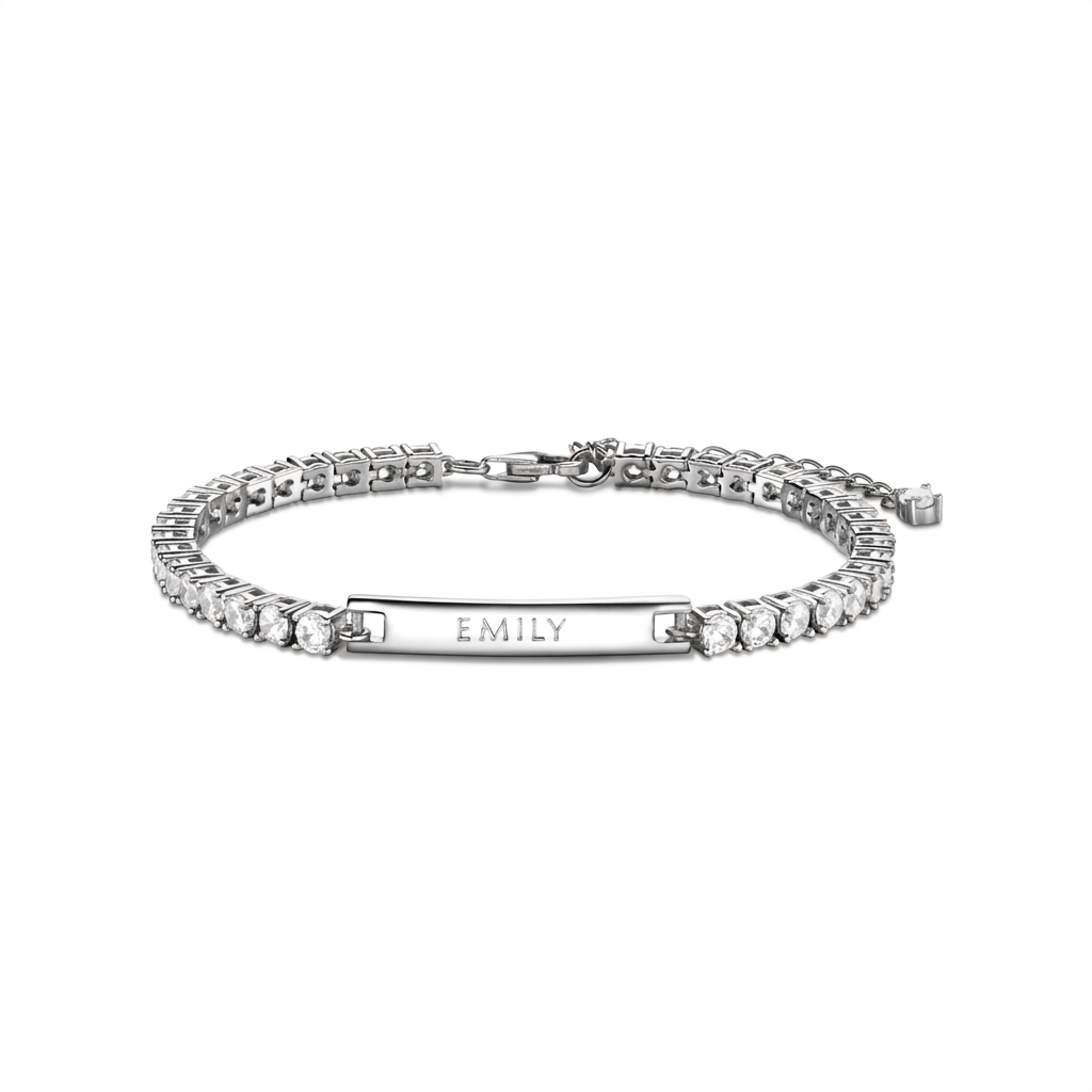Gegraveerde Tennisarmband Zilver – productfoto