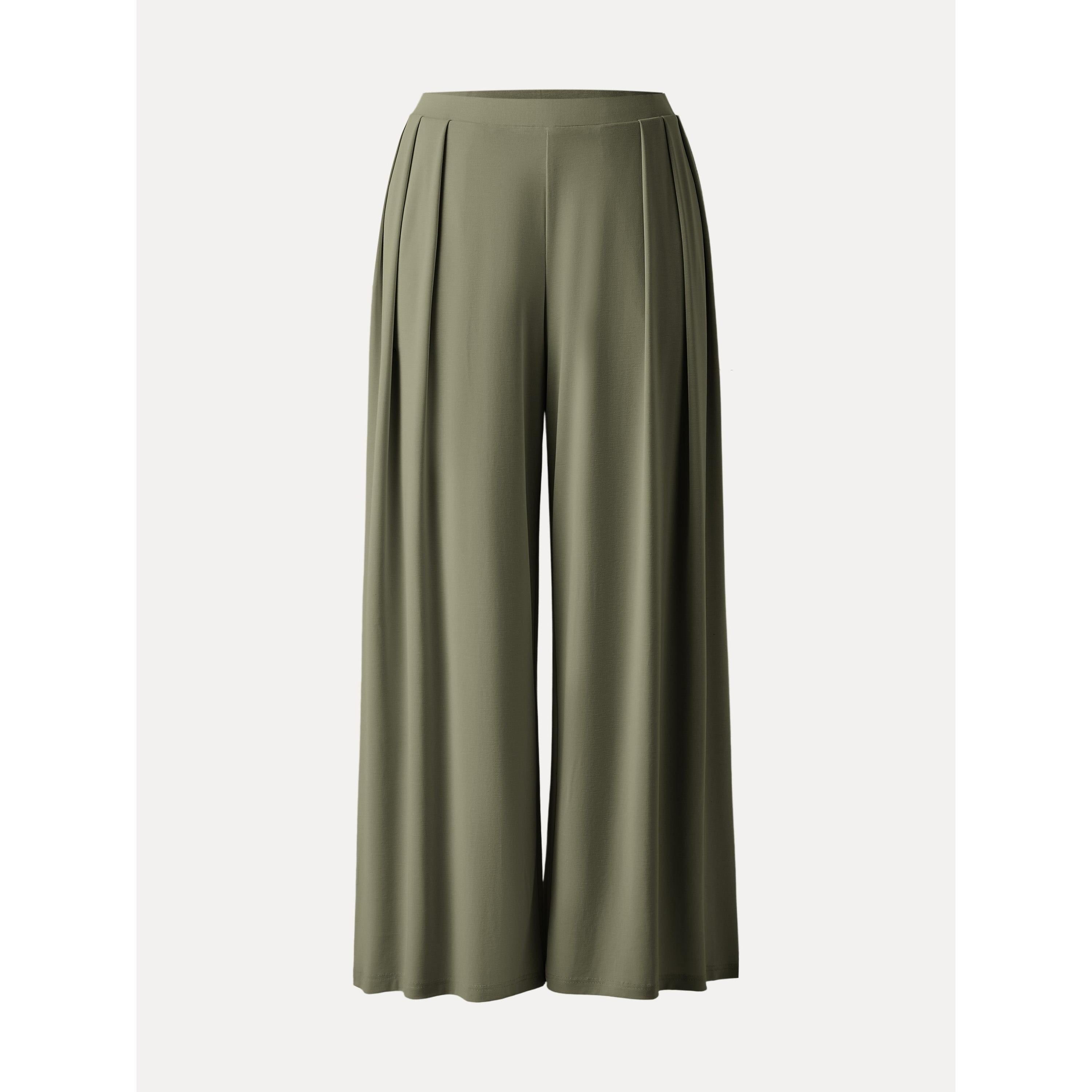 Sandwashed Mid Rise Pleated Wide Leg Palazzo Pant with Pockets