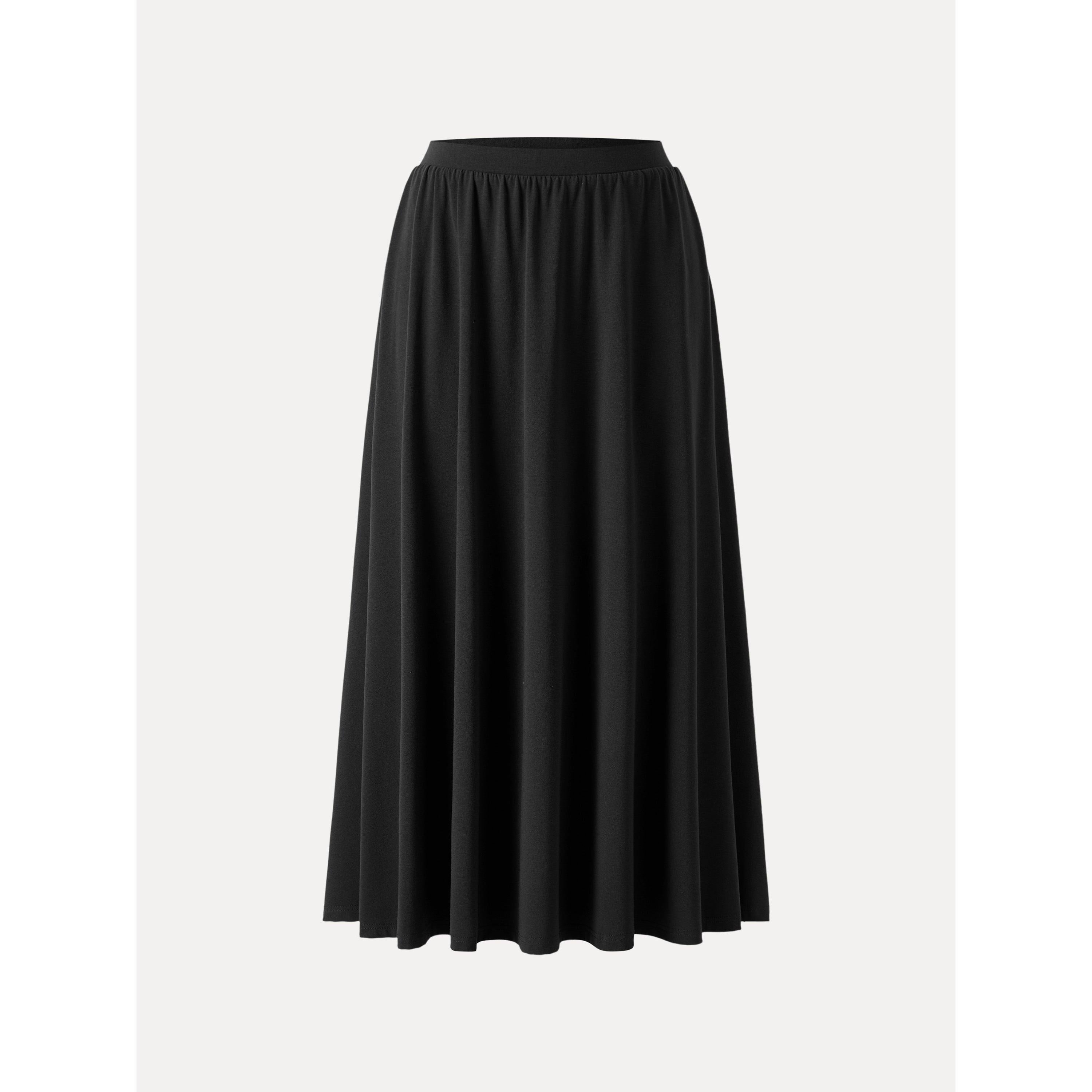 Stretch Cotton Maxi Umbrella Skirt with Pockets
