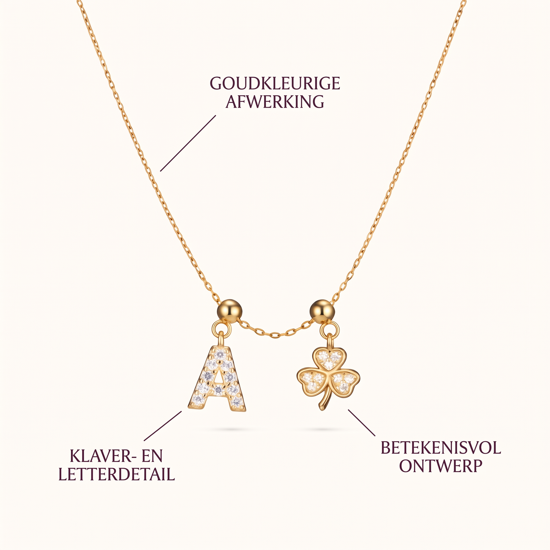 Klaver Bedelketting – ontwerpdetails